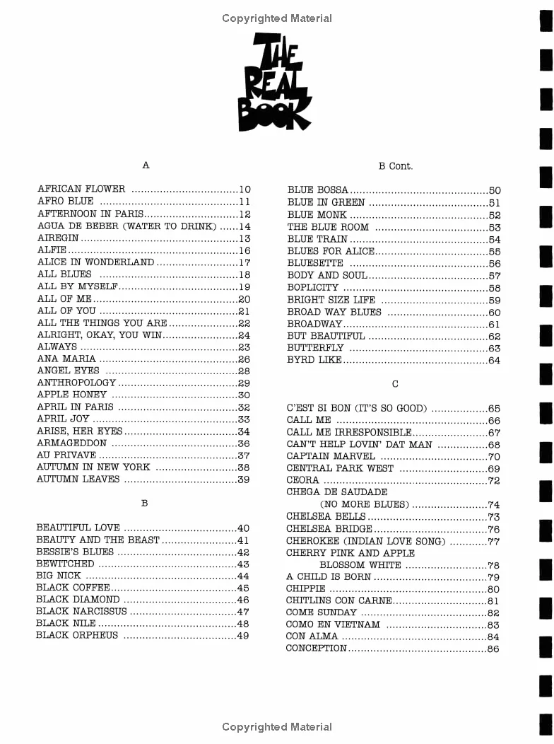 The real book - volume i (6th ed.) (basse cle de fa): Bass Clef Edition