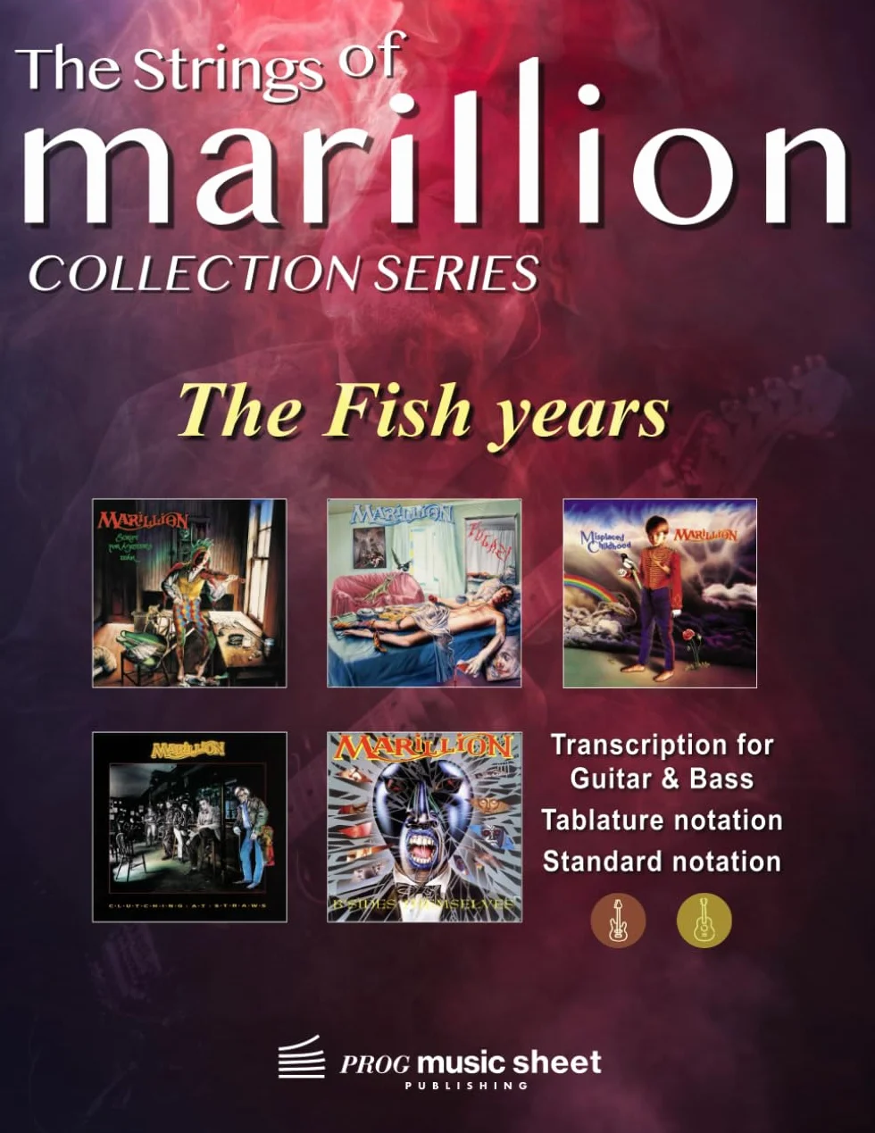 Marillion - THE FISH YEARS: Guitar & Bass Transcription Music sheet with Tablature