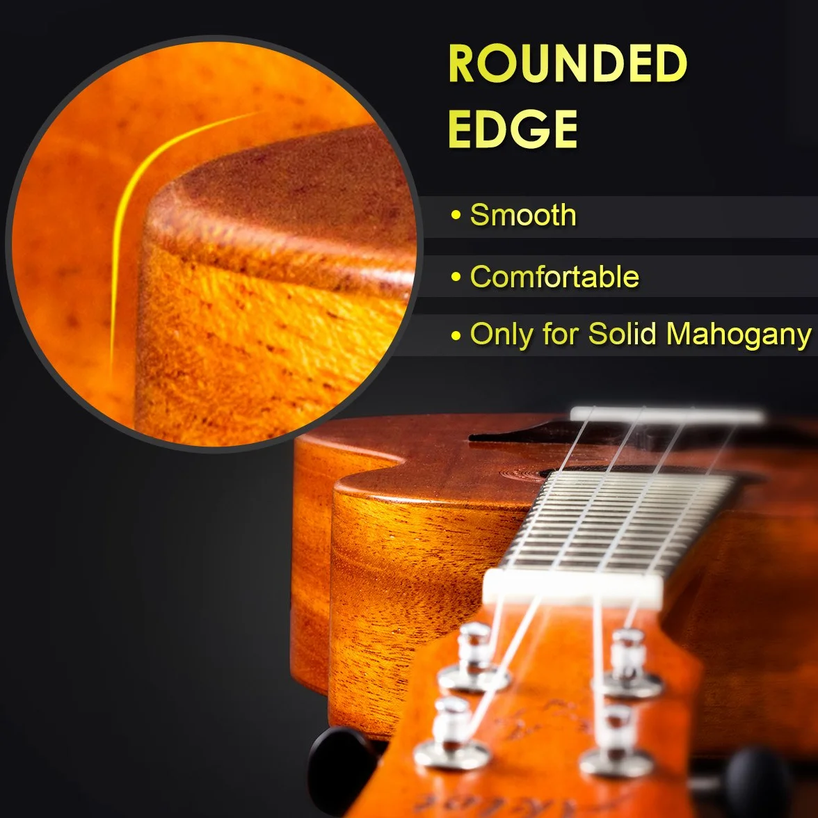 Tenorowy Ukulele Electric Ukulele 26-calowe solidne mahoniowe Ukelele dla profesjonalistów z bezpłatną lekcją online 8 paczek Akcesoria Uke (wybór toreb Pasek szmatka do czyszczenia sznurka Instrukcja obsługi Twardy futerał)