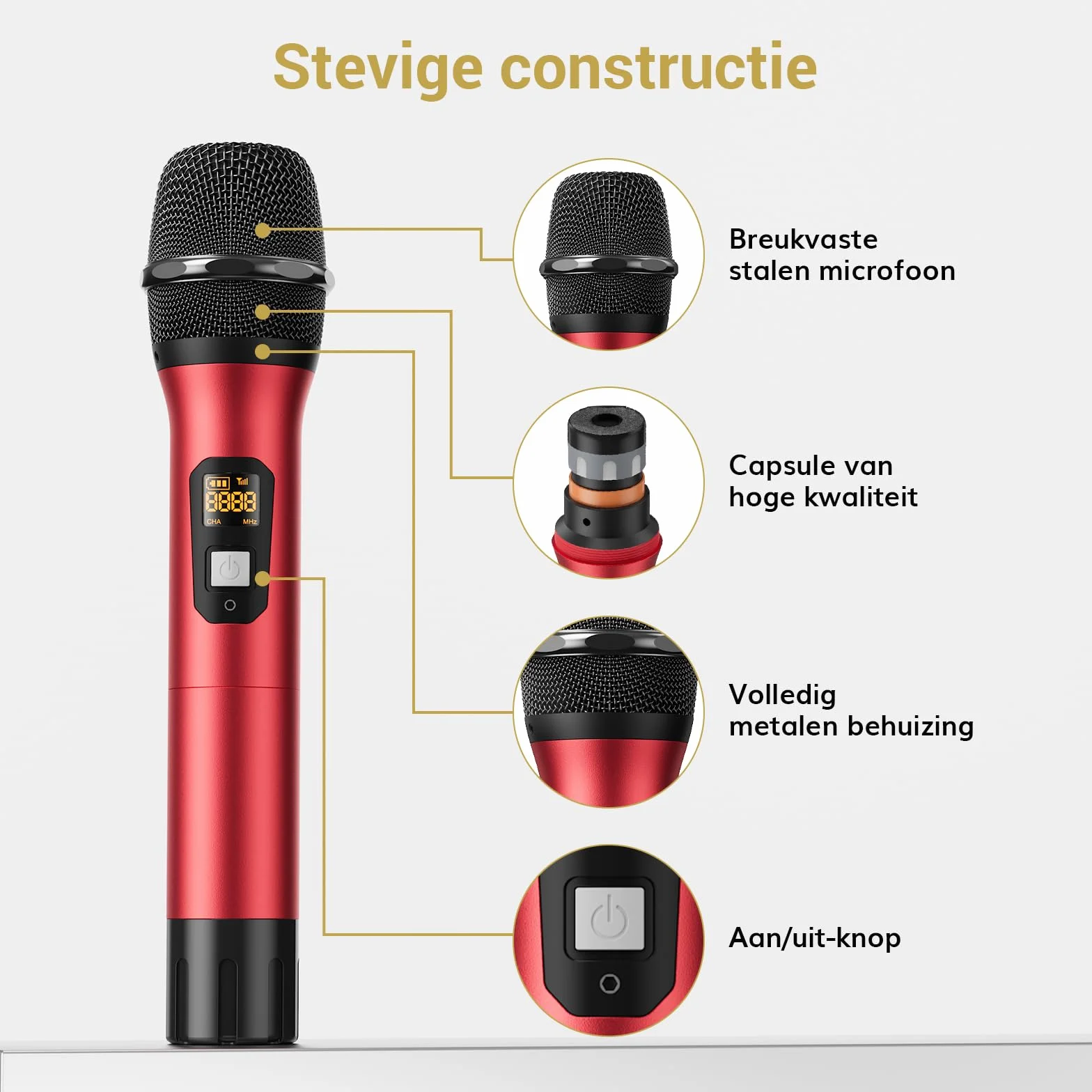 TONOR bezprzewodowy mikrofon UHF, profesjonalny, dynamiczny, podwójny mikrofon, ręczny system mikrofonowy, zestaw KTV, do karaoke, na imprezę, dla DJ, do kościoła, 60 m, TW820, Czarny i Czerwony