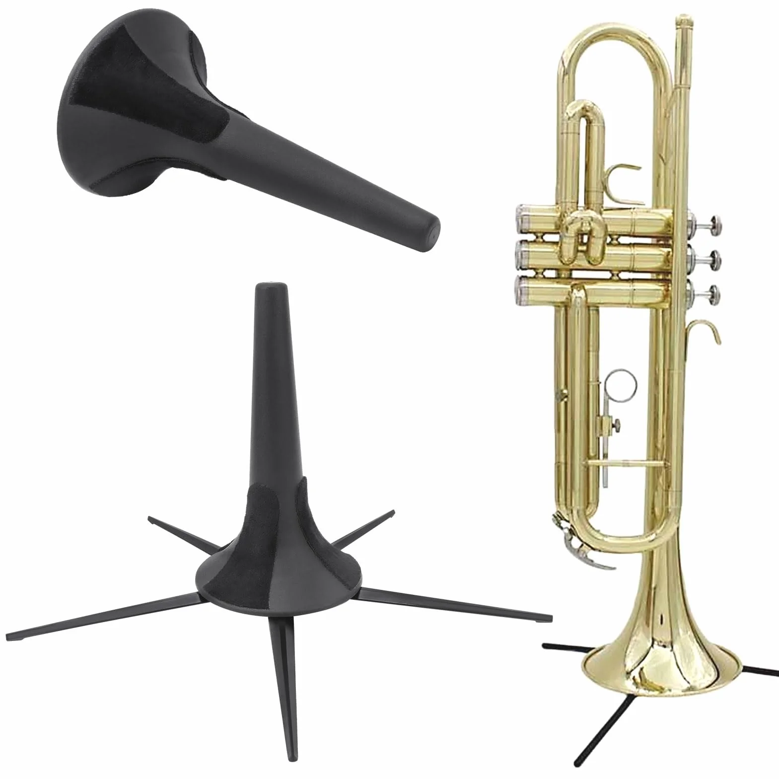 5-nożny uchwyt na trąbkę, składany stojak, instrumenty orkiestrowe, przenośny uchwyt podporowy, metalowa noga, akcesoria do instrumentów dętych, zdejmowane przechowywanie, obój, flety, flety,
