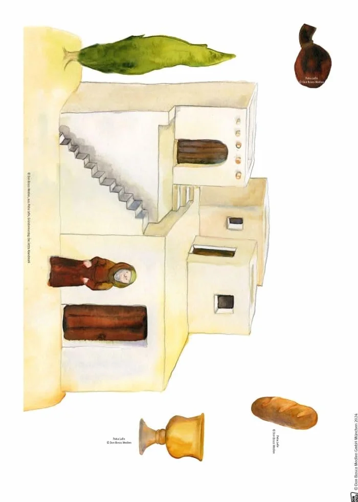 Gründonnerstag: Das letzte Abendmahl. Erzählschienen-Figurenset: Ausgestanzte Spielfiguren und Skript. Religionspädagogik in Kindergarten und ... für Kita, Kinderkirche und Grundschule
