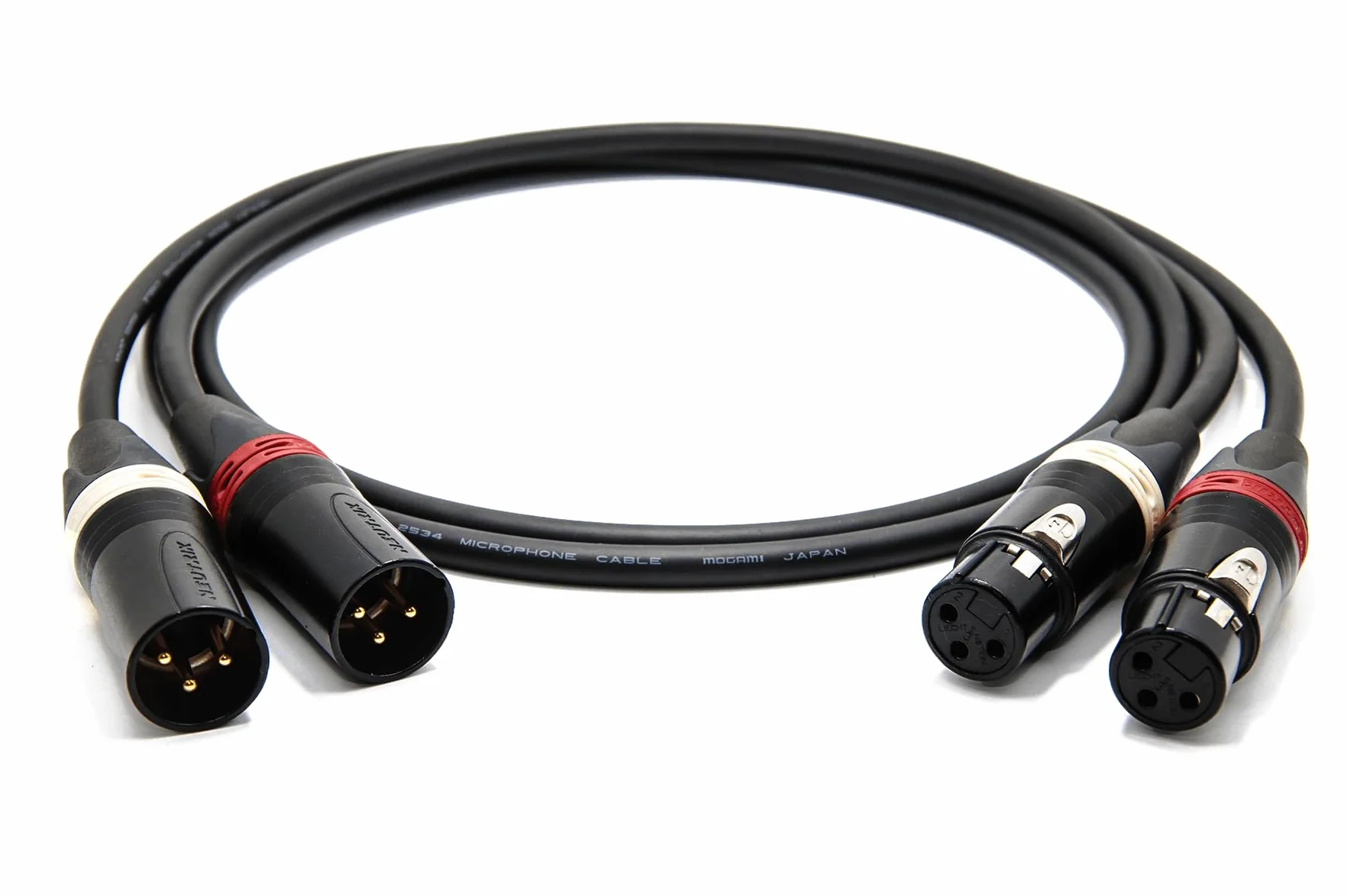 Mogami 2534 kabel poczwórny stereo, para (L,P) kabel audio, Neutrik Gold RCA - męski XLR, HiFi, 1 m