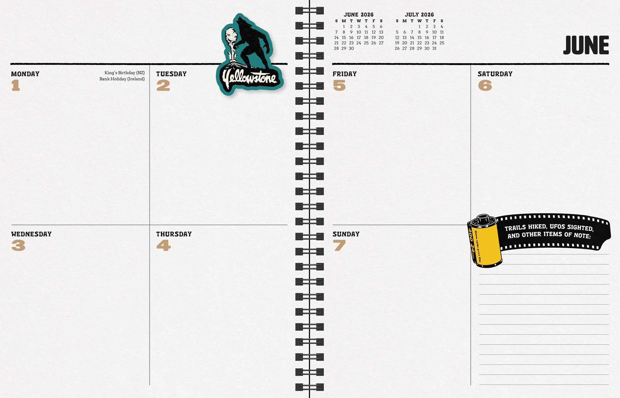Paranormal Parks 12-Month 2026 Monthly/Weekly Planner Calendar