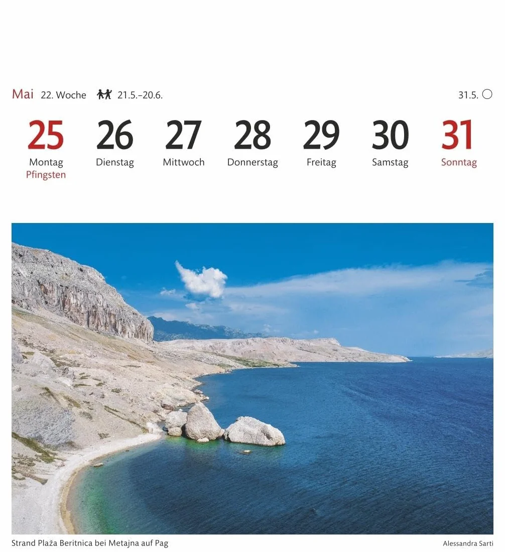 Kroatien Sehnsuchtskalender 2026 - Wochenkalender mit 53 Postkarten: Malerische Orte und die schönsten Landschaften Kroatiens im ... Reise-Kalender zum Aufstellen oder Aufhängen