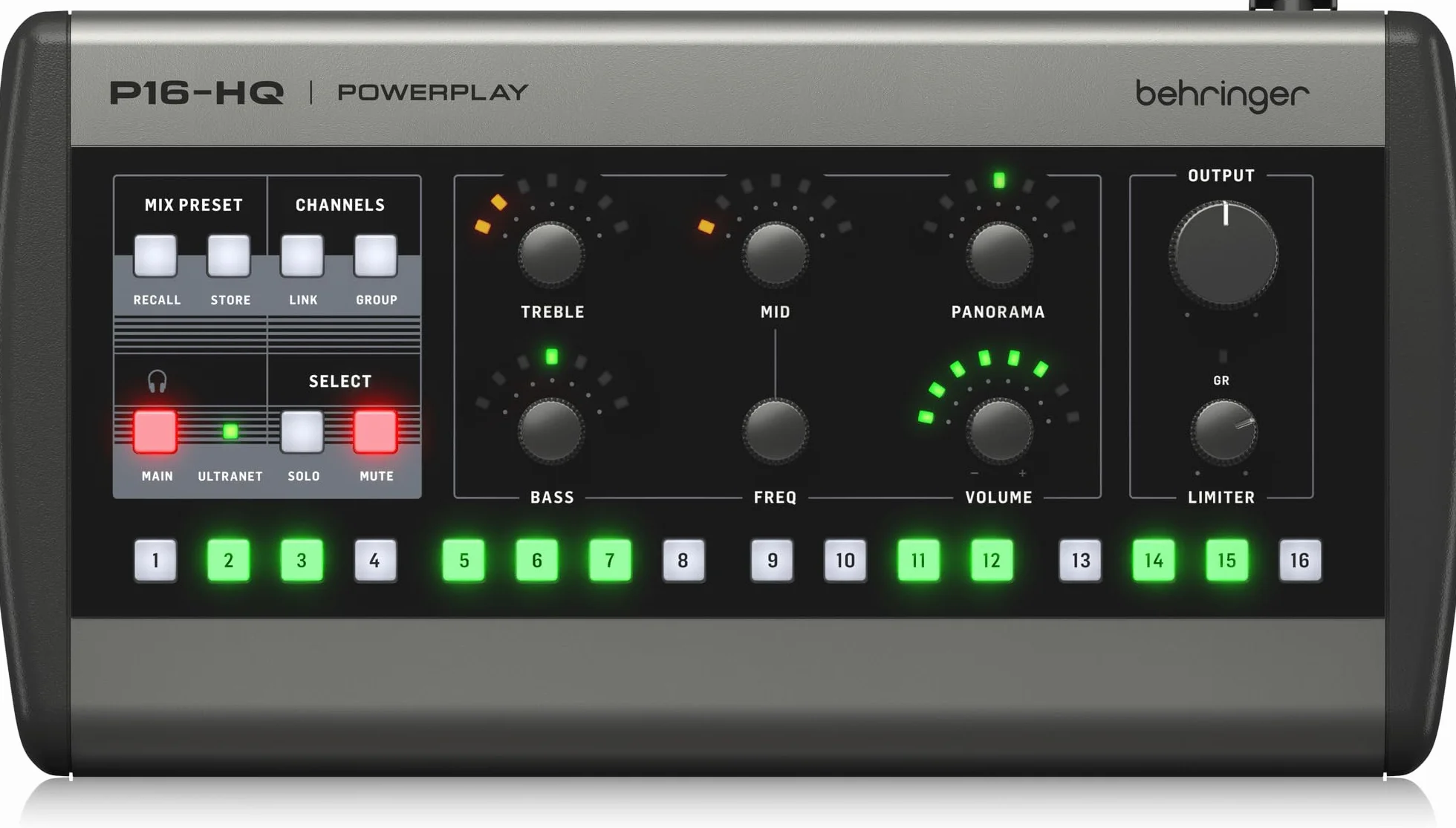 Behringer P16-HQ kanał osobisty mikser monitorujący wysokiej jakości konwersja D/A i precyzyjna kontrola tonów