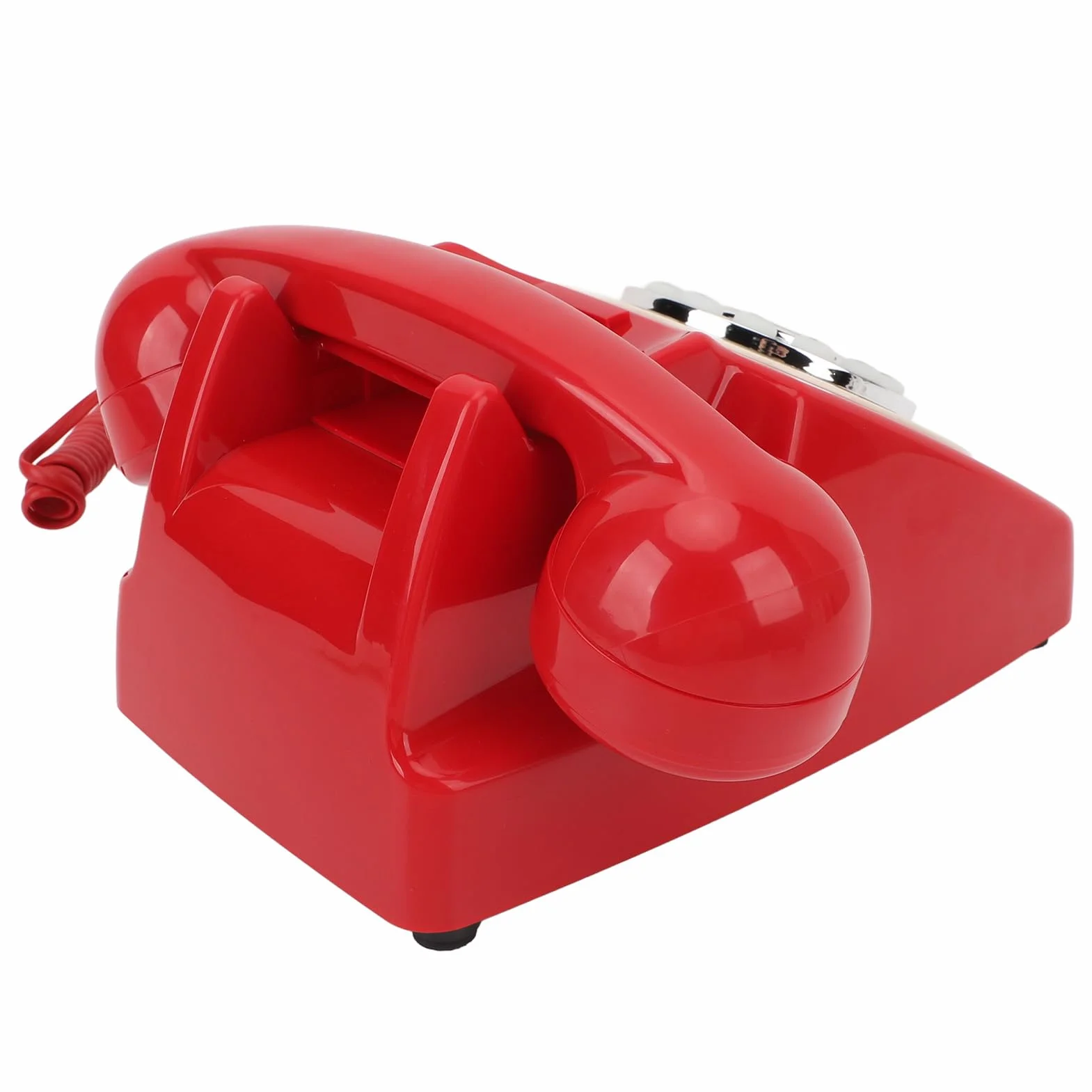 Audio Księga Gości Telefon Wygląd Vintage Czysty Dźwięk 120 Godzin Nagrywania Karta Pamięci 8 GB z Mikrofonem Klasy Premium na imprezę weselną Urodziny (czerwony)