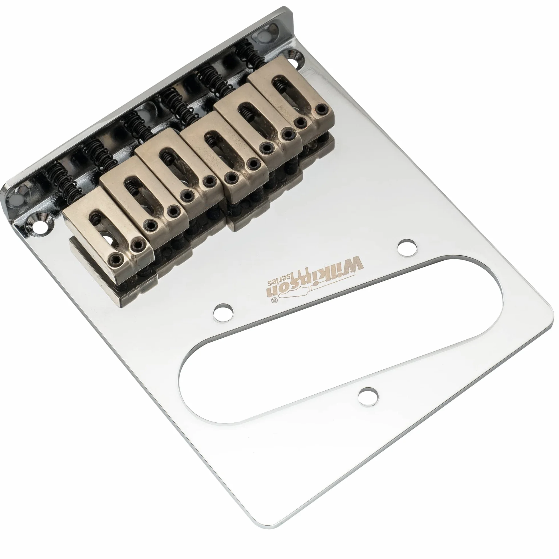 Wilkinson WOT03 52,5 mm (2-1/16") Telecaster Bridge Modern 6 siodełek do gitary elektrycznej w stylu amerykańskim Tele TL, chrom