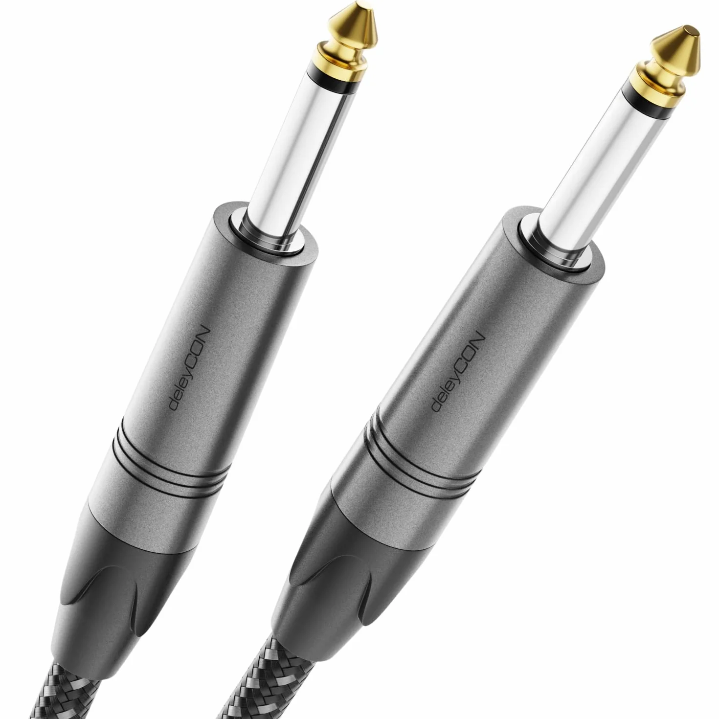 deleyCON 3,0m Kabel Instrumentalny 6,35mm na 6,35mm Klinke Mono AUX - Jakość Studyjna - z czystej Miedzi OFC (AWG24) - Klinkenkabel do Gitary Elektrycznej Basu Wzmacniacza Miksera Keyboardu
