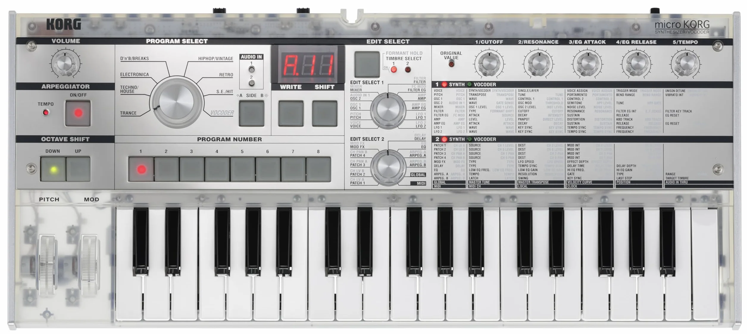 Korg - MicroKORG Crystal - 37 Key Syntezator Modelujący Analogowy z Wokoderem – Edycja Limitowana