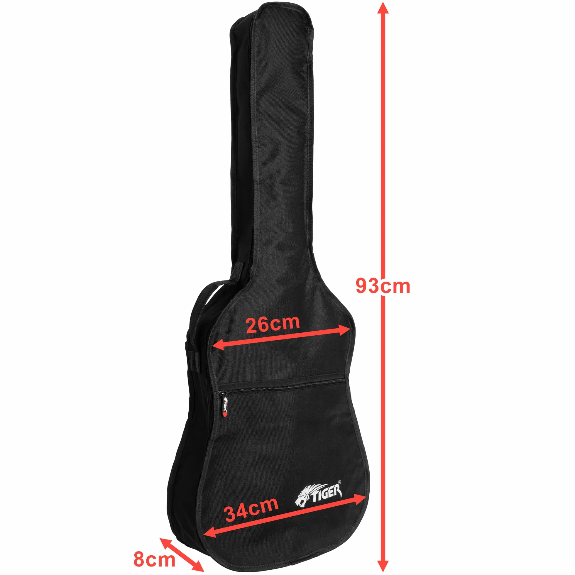 Tiger Pokrowiec na Gitarę, Czarny, 3/4