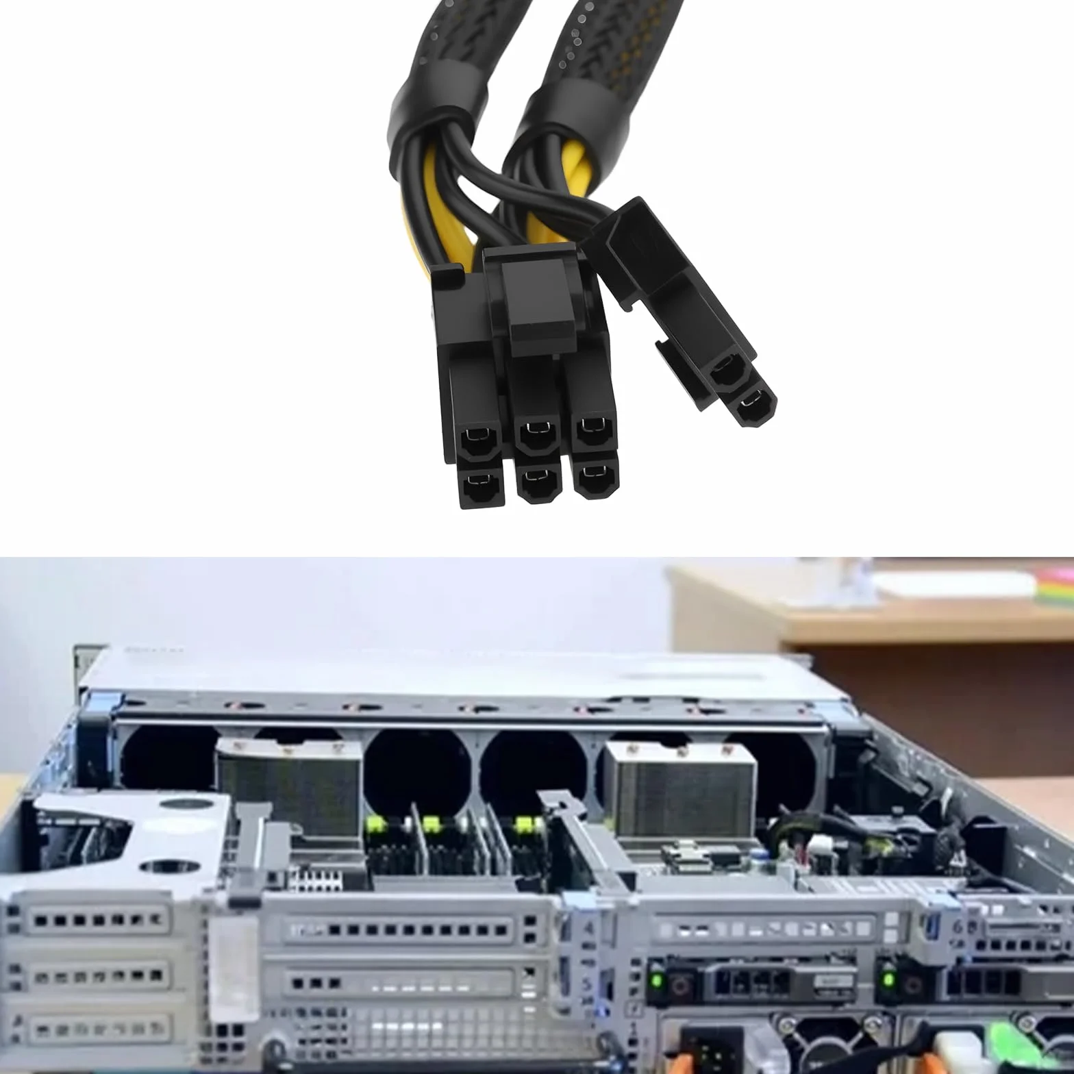The Lord of the Tools Kabel zasilający karty graficznej GPU 8-pinowy na podwójny 8-pinowy 6+2-pinowy N08NH 9H6FV kompatybilny z Dell R720 R720XD R730