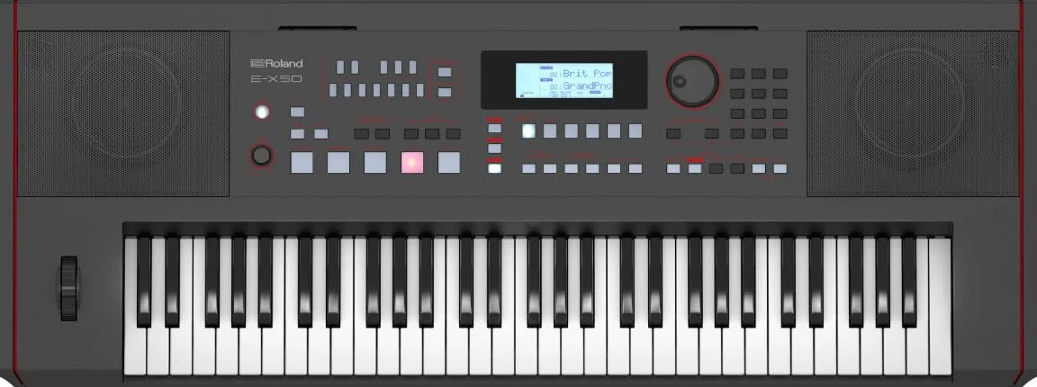 Aranżer Keyboard Roland E-X50 — Prosty w obsłudze | Stereofoniczne Głośniki | Bluetooth | Profesjonalne brzmienia Roland | Wejście Mikrofonowe | Funkcja Automatycznego Akompaniamentu