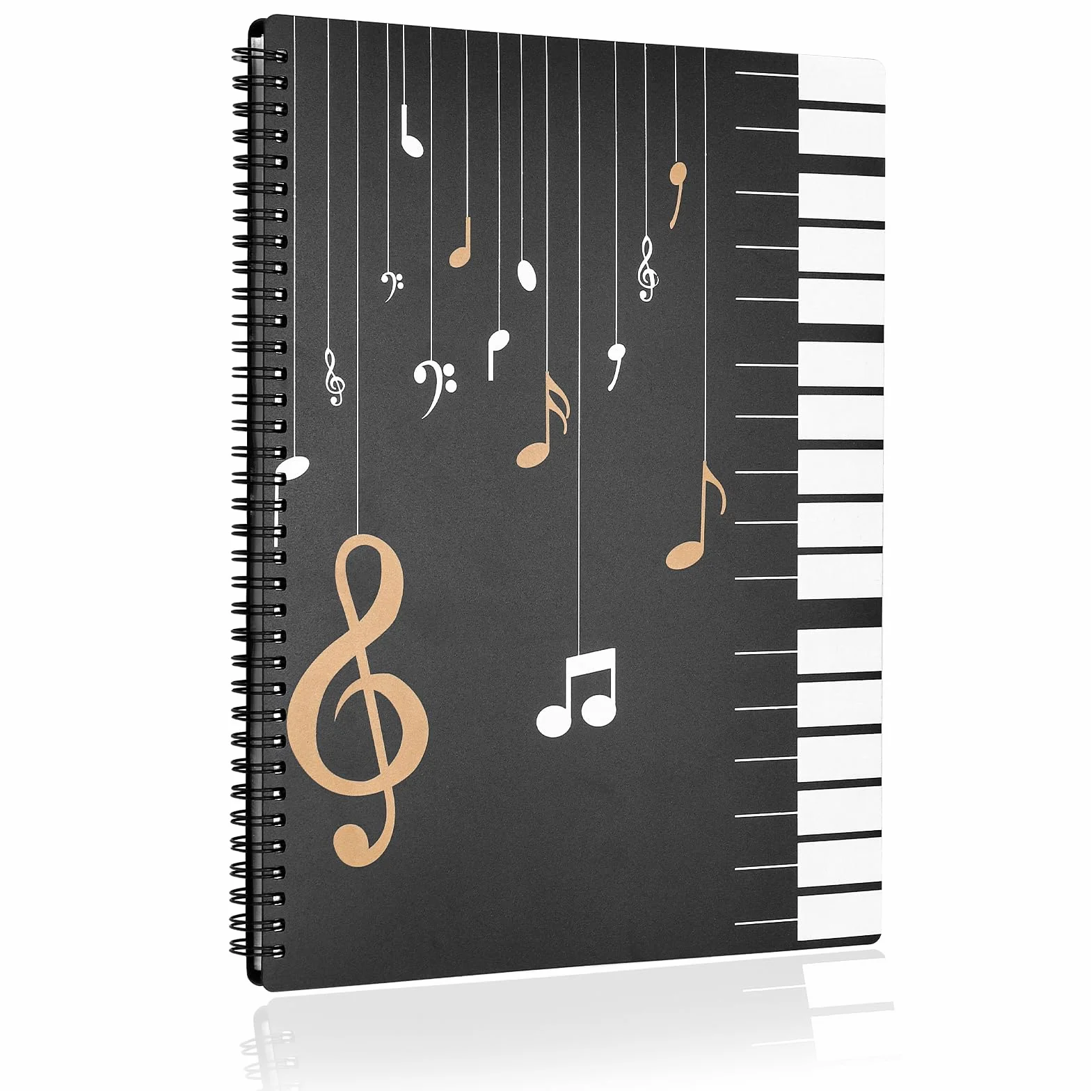 JIANTA A4 120-stronicowy folder muzyczny, spiralny segregator na dokumenty muzyczne, 21,5 x 28 cm torba do przechowywania dokumentów papierowych, pusta plastikowa teczka chóralna