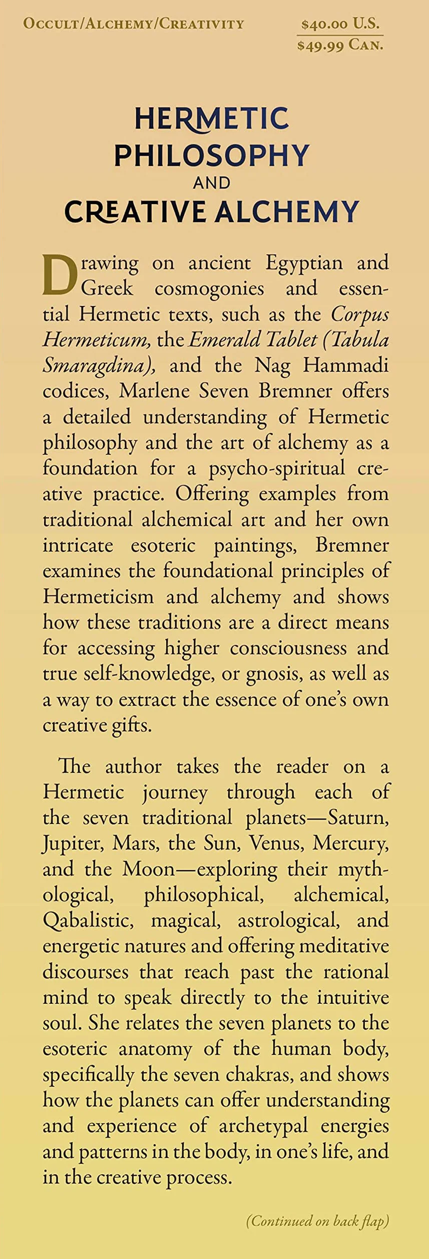 Hermetic Philosophy and Creative Alchemy: The Emerald Tablet, the Corpus Hermeticum, and the Journey Through the Seven Spheres