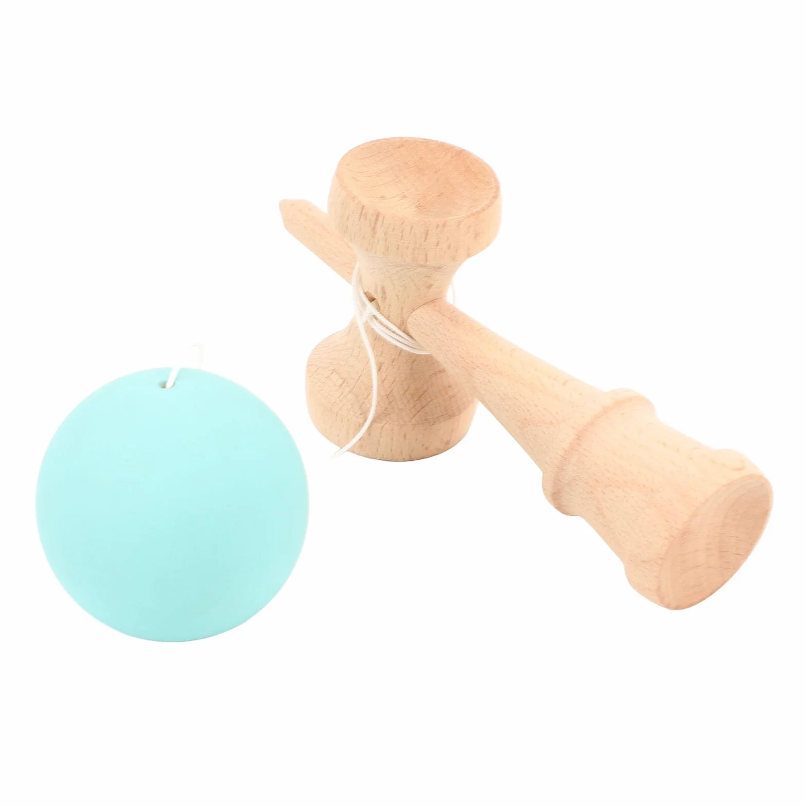 Kendama Toy, Wooden Catch Ball Kendama Wooden Kendama Toy Portable Kendama Poprawia koordynację Oka Dłoni ze Sznurkiem do Pomieszczenia i na Zewnątrz (PURPLE) (GREEN)
