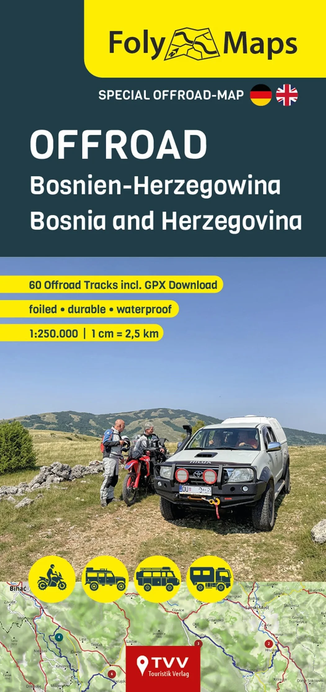 FolyMaps OFFROAD Bosnia and Herzegovina 1:250 000: Special map with over 60 off-road tracks