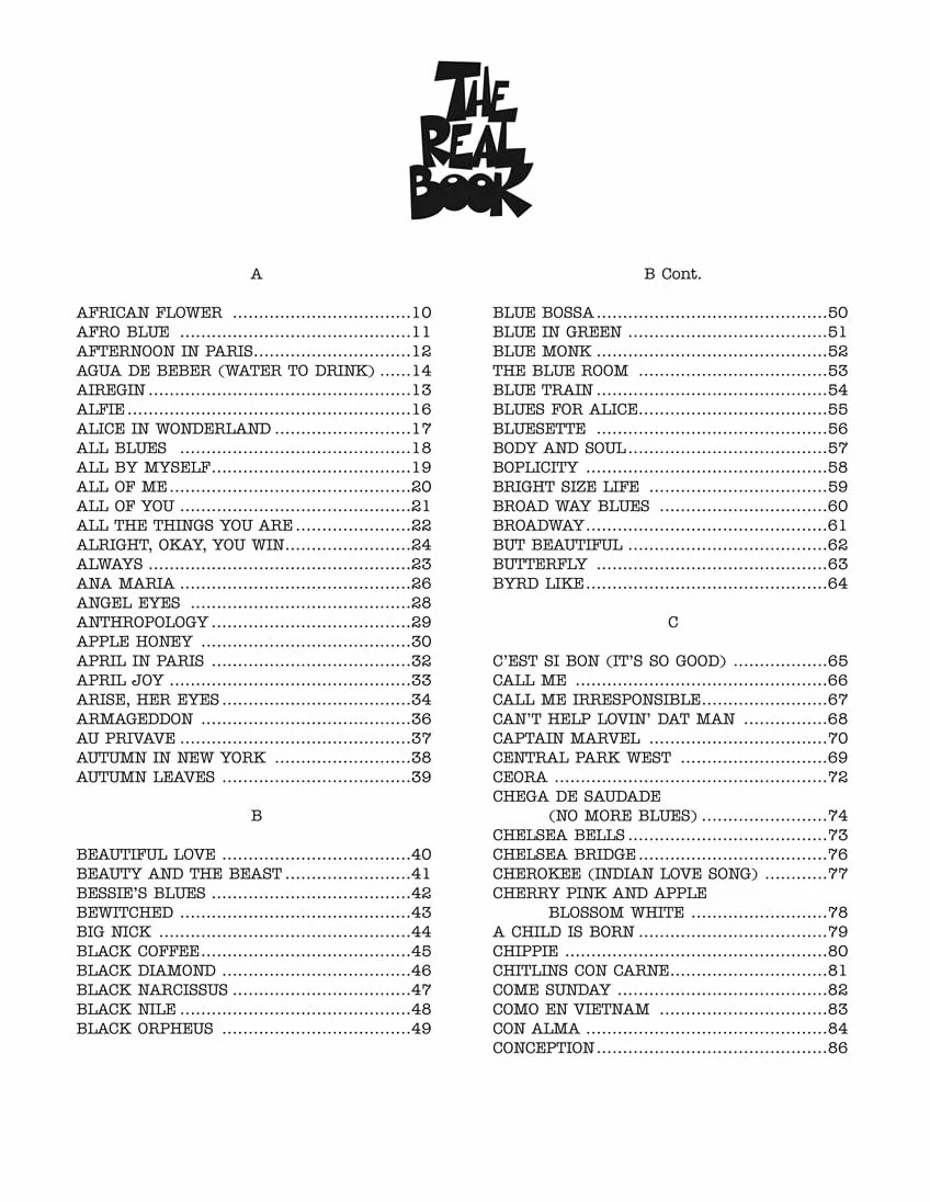The real book - volume i (6th ed.) (basse cle de fa): Bass Clef Edition