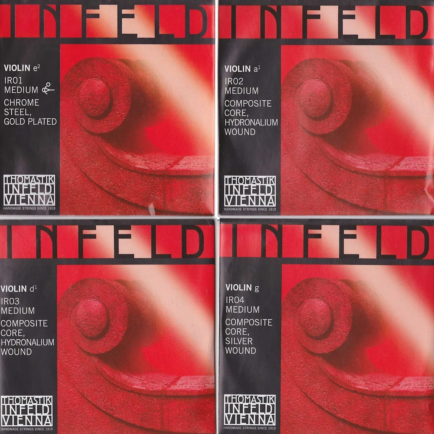 Thomastik Saiten für Violine Infeld Hybridkern Satz rot 4/4 Medium