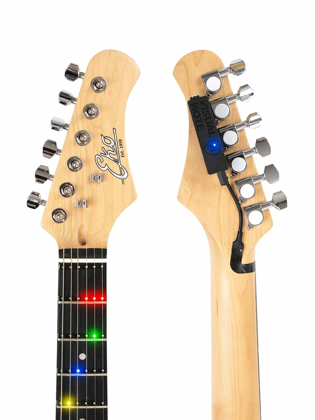 Zestaw F, urządzenie do nauki i nauczania gitary, składa się z płytki LED RGB do klawiatury i aplikacji, kompatybilne z elektrycznymi i akustycznymi 648 mm