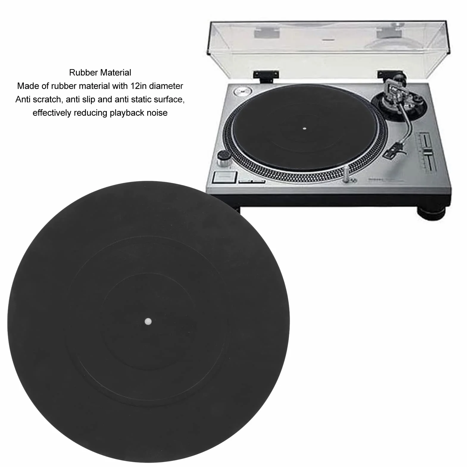 Cryfokt Mata do Płyty Winylowej Odporna na statykę Gumowa Mata Pod Gramofon do Gramofonu, Podkładka Redukująca Wibracje dla Audiofilów
