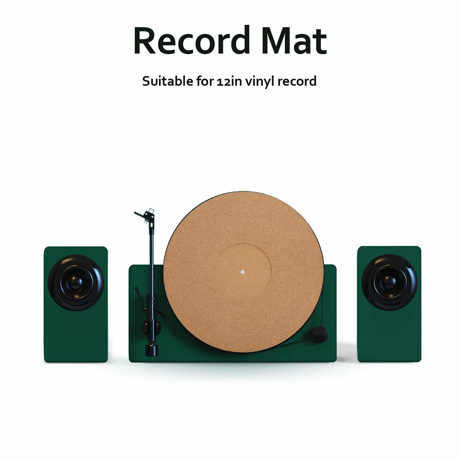 Mata do Talerza Gramofonu Miękki Korek, Gramofon Slipmat Antystatyczna Mata Korkowa 12-calowy Korkowy Gramofon LP Slipmat Uniwersalny do Podkładki Pod Płytę Winylową, Poprawia Dźwięk i Zmniejsza Hałas