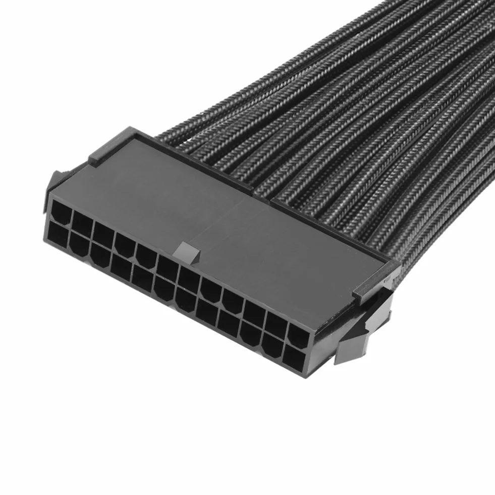 J&D ATX 24-pinowy kabel zasilacza płyty głównej, przewód przedłużający ATX PSU, 24-pinowy męski (4+20) do żeńskiego, 12 cali