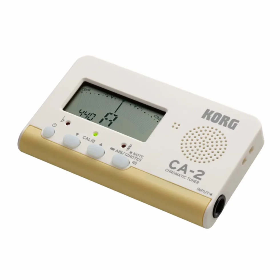 KORG CA-2 chromatyczny cyfrowy tuner do instrumentów strunnych, drewnianych i mosiężnych - biały