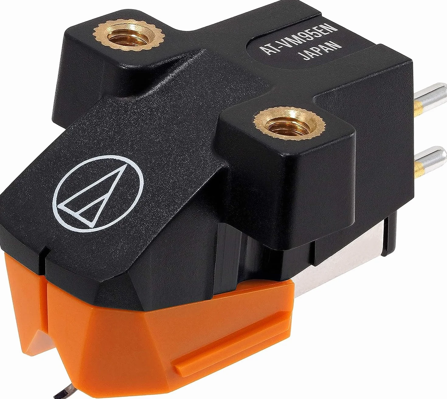 Audio Technica AT-VM95EN Dual Moving Magnet Cartridge with Elliptical Nude Stylus (Black/Orange)