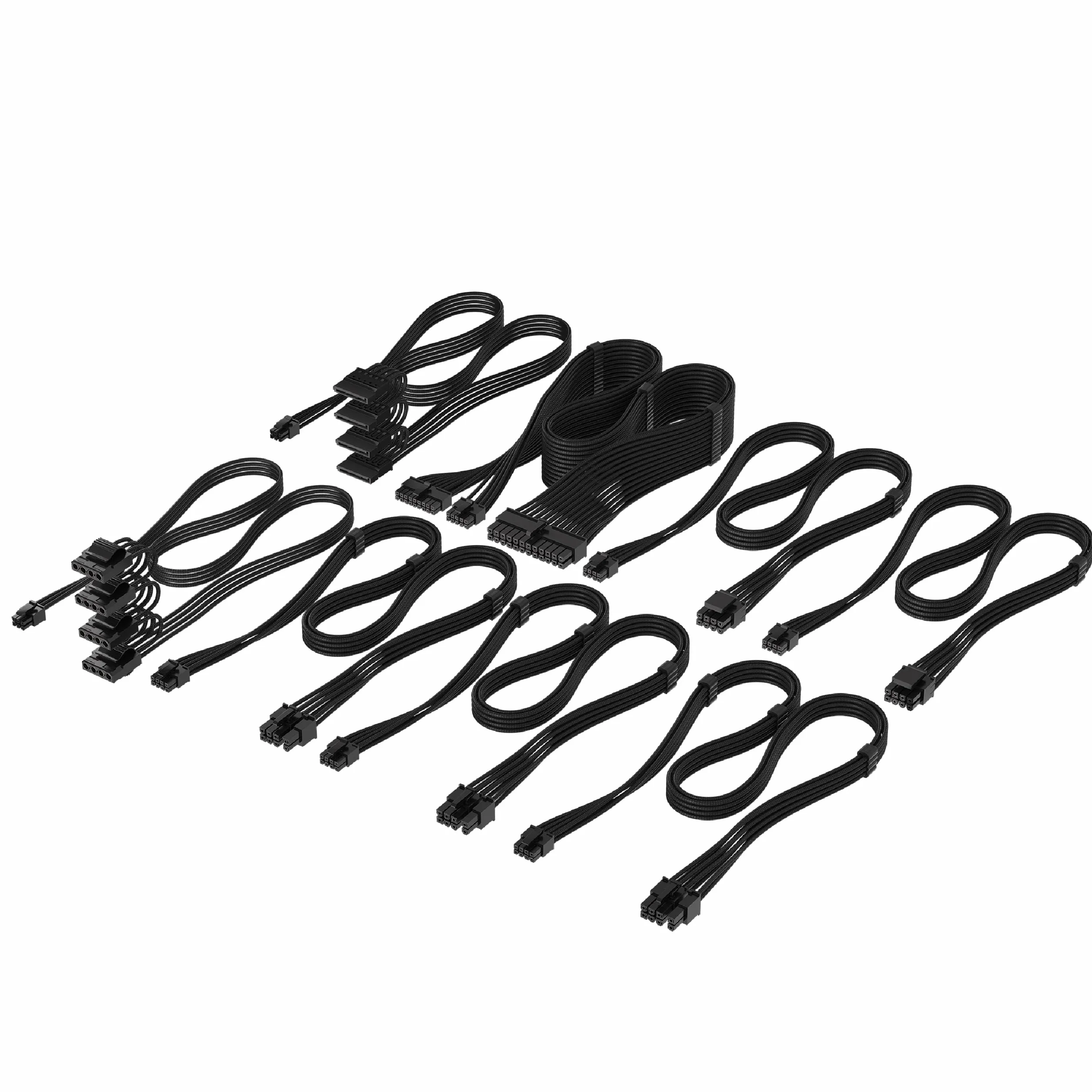 Corsair Elite Premium typ 4 pojedynczy kabel PSU z pojedynczą osłoną, niskoprofilowe grzebienie kablowe, potrójny rękaw paracord, kompatybilne zasilacze typu 4 - czarny