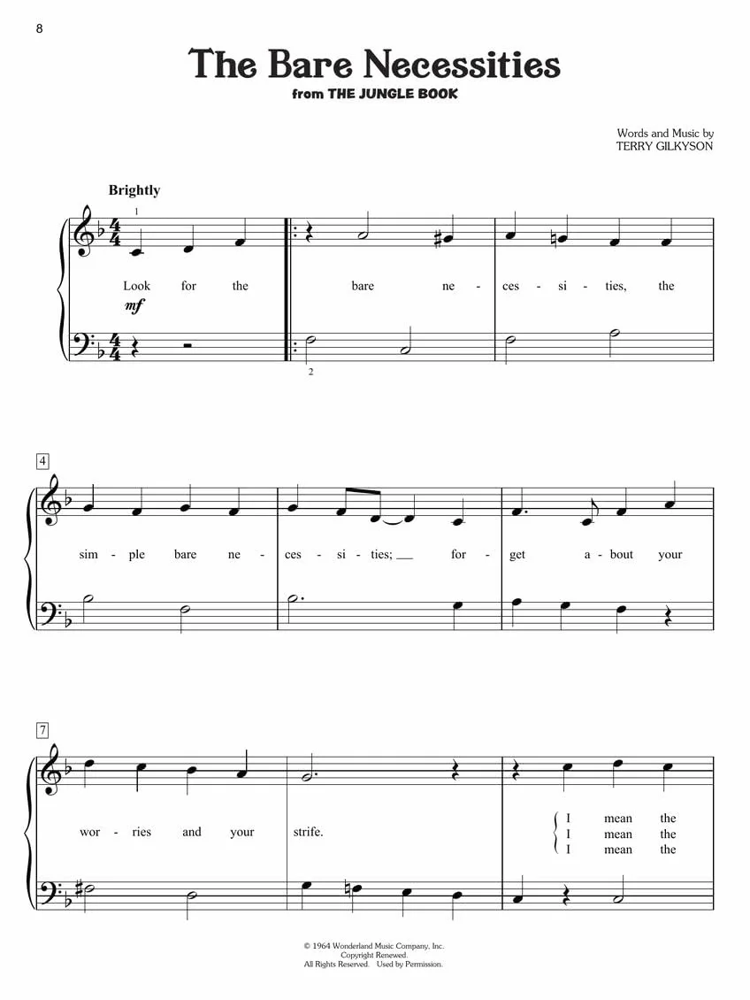 Disney Songs for Kids - Easy Piano Songbook: 20 Favorites Arranged for Easy Piano