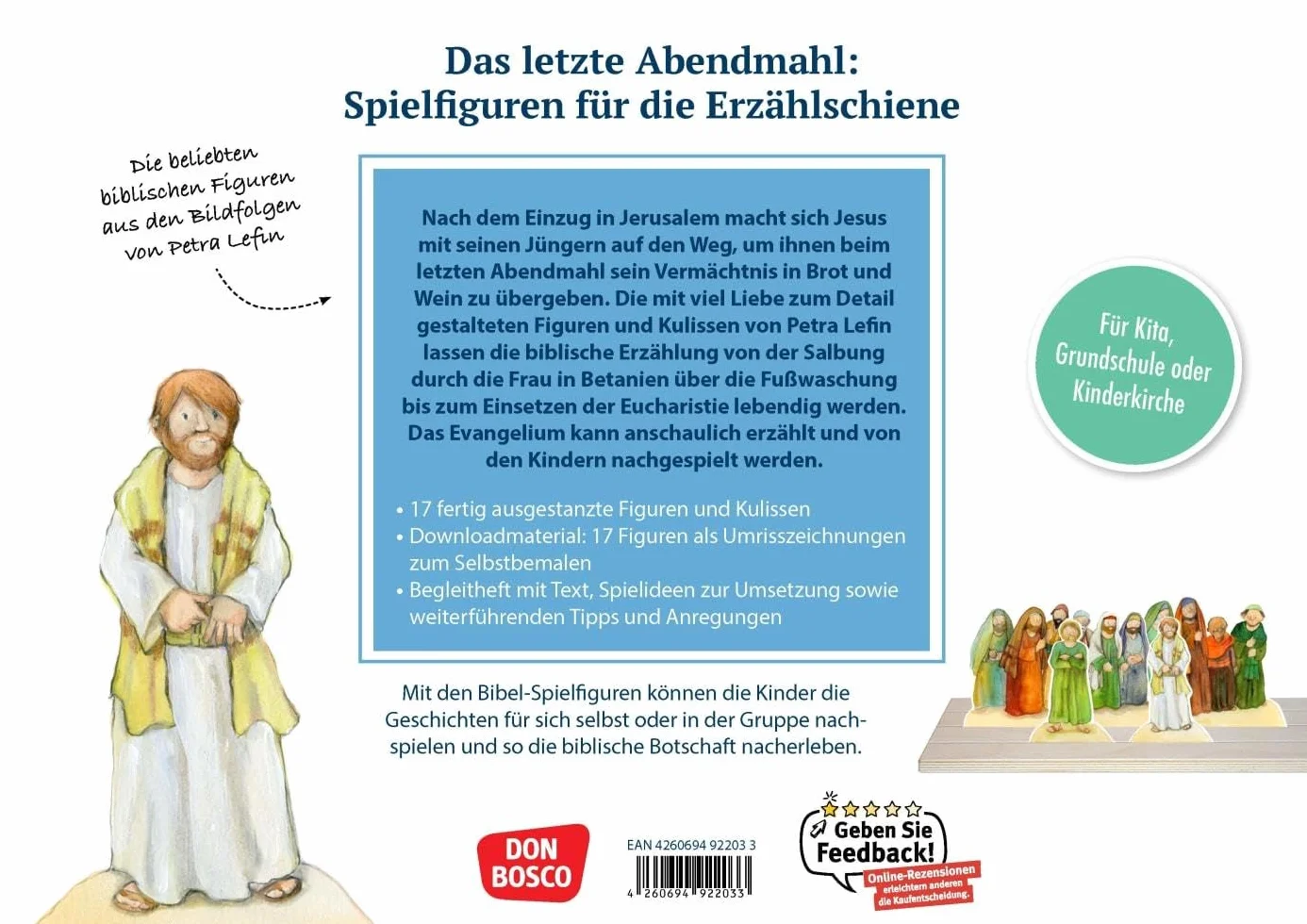 Gründonnerstag: Das letzte Abendmahl. Erzählschienen-Figurenset: Ausgestanzte Spielfiguren und Skript. Religionspädagogik in Kindergarten und ... für Kita, Kinderkirche und Grundschule
