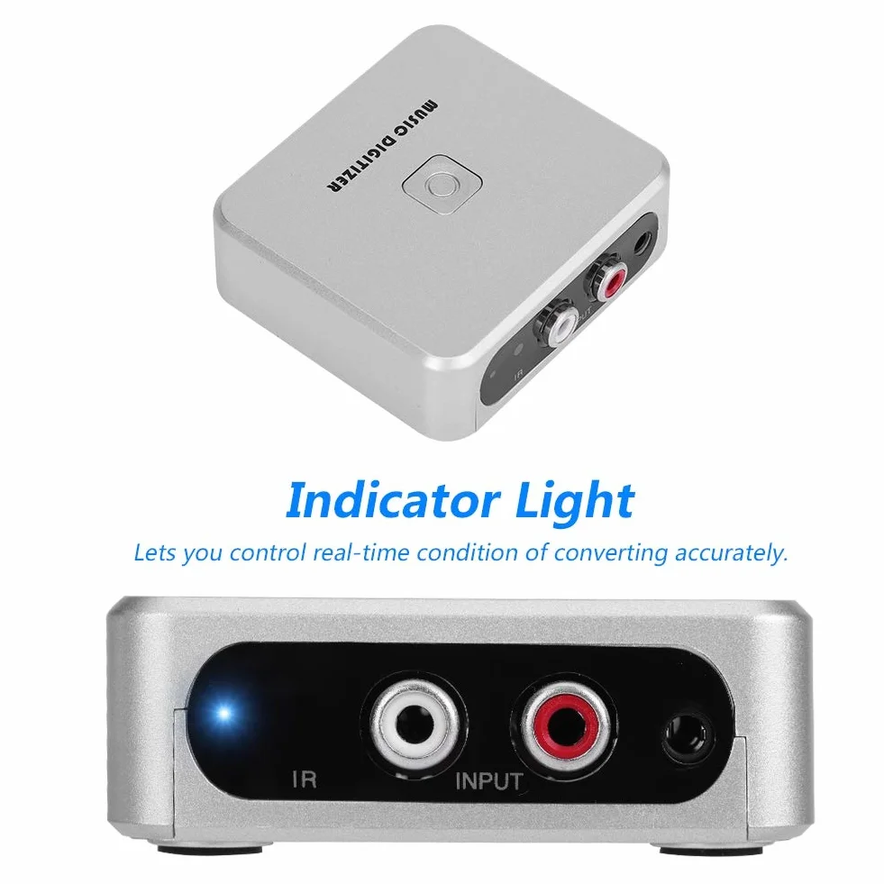 Mugast Digitizer muzyczny, Mugasto9cbztx2gi, interfejs USB, uchwyt na blacie, analogowy konwerter audio na MP3 z portami 3,5 mm i