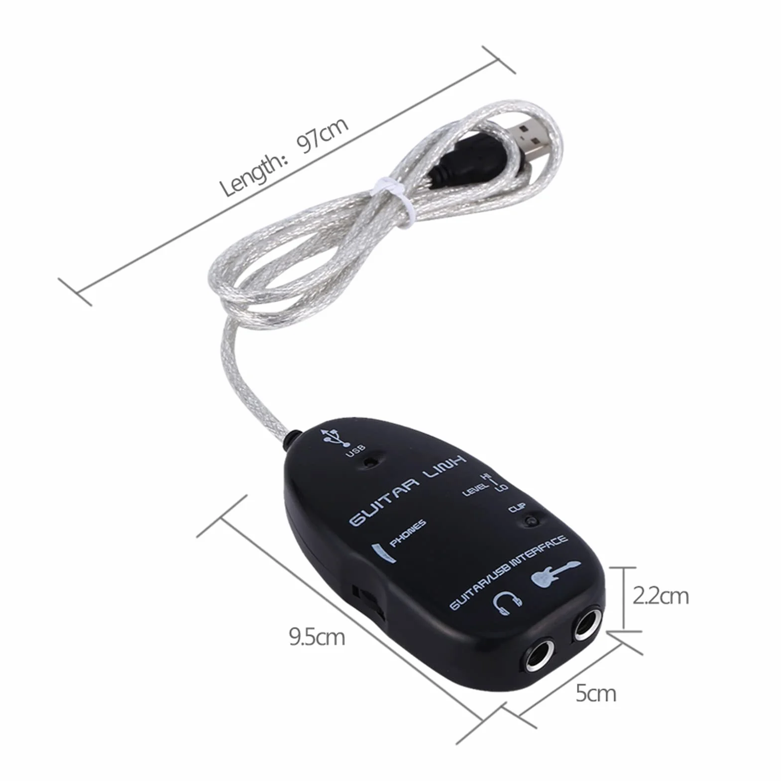Kabel Rocksmith, profesjonalny kabel USB Guitar Link, Prosta instalacja Plug and Play Gitara Sprzęt nagrywający Gitara Do PC Interfejs z komputerem i nadaje się do