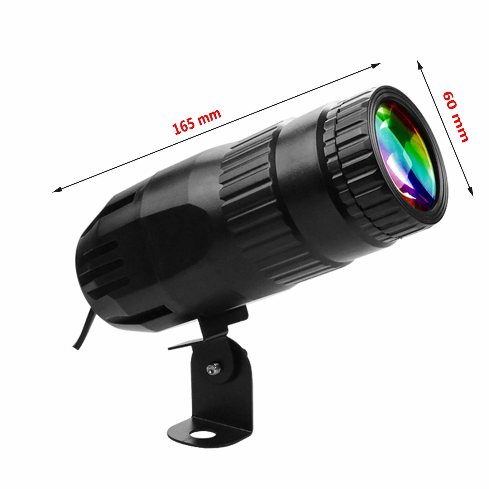 Lixada Pinspot Mini reflektor LED RGBW z pilotem zdalnego sterowania, efekt sceniczny, do DJ-a, dyskoteki, na imprezę, bar, klub, pokaz weselny (czarny)