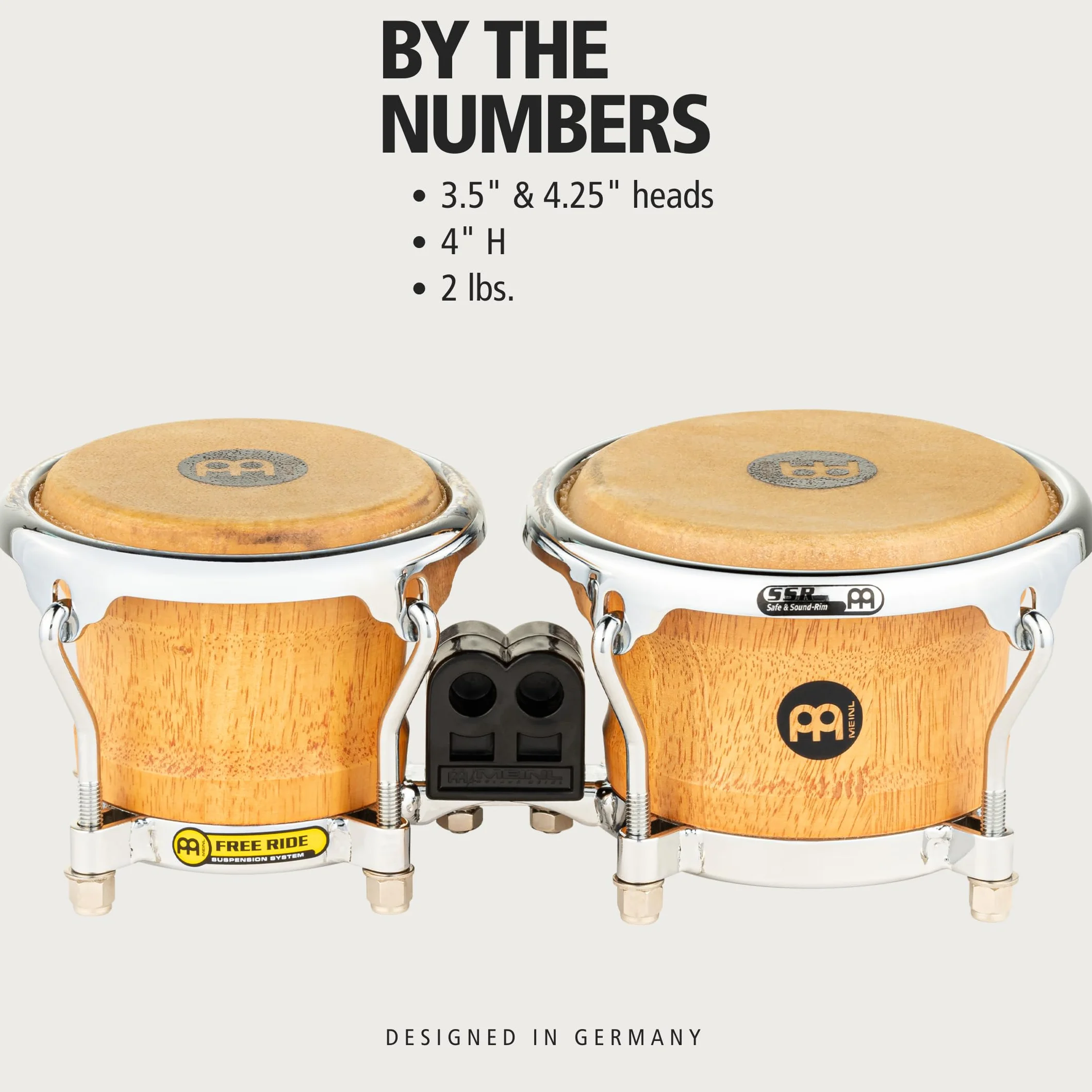 Meinl Mini Bongos FWB100, 3 1/2"+4 1/4", Super Natural - Bongo