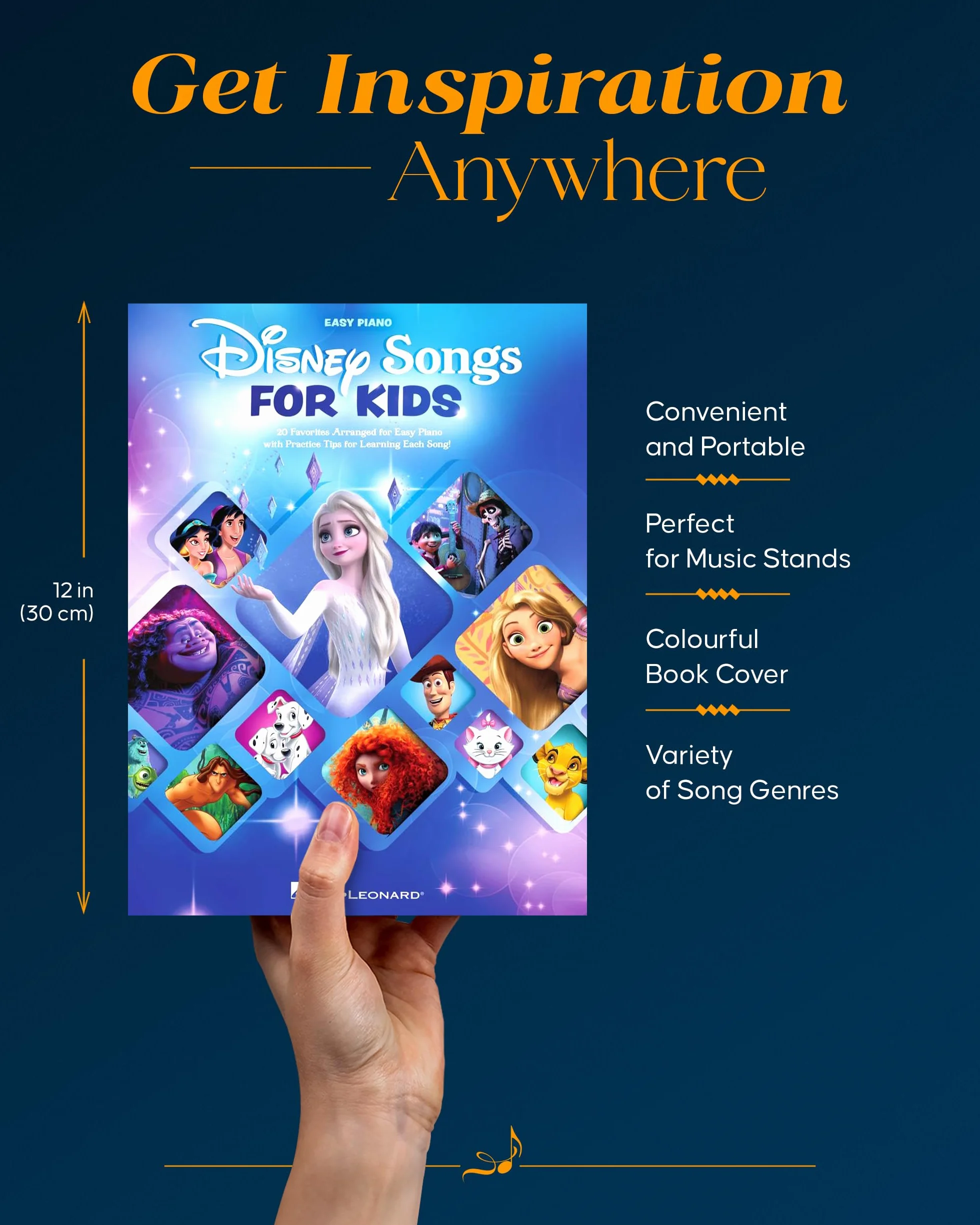 Disney Songs for Kids - Easy Piano Songbook: 20 Favorites Arranged for Easy Piano