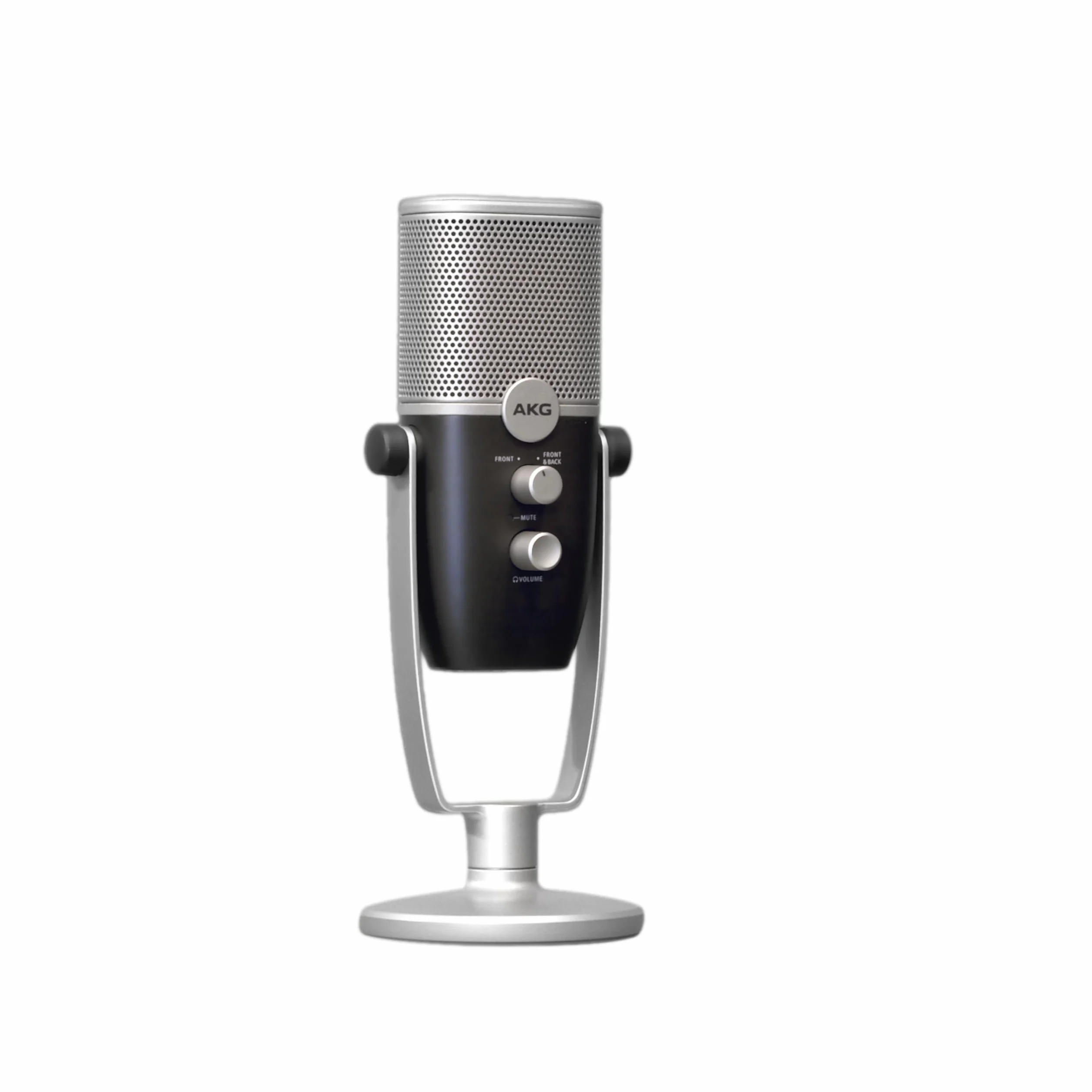 AKG Pro Audio Ara profesjonalny mikrofon pojemnościowy USB-C, tryby przechwytywania dźwięku z podwójnym wzorem, do podcastów, blogów wideo, gier i przesyłania strumieniowego, niebieski i srebrny