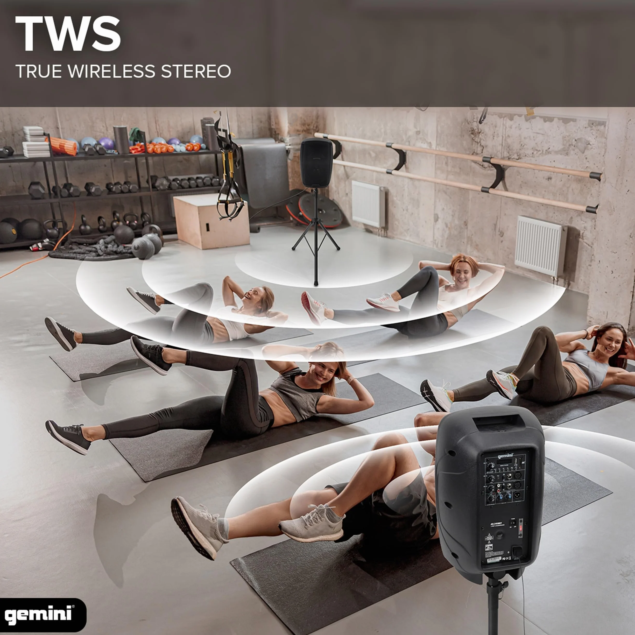 Gemini Sound AS-2108BT Active Bluetooth PA System, Głośniki DJ 500W Woofer 500W Watt, SD, USB, XLR Wejście/Wyjście, 2 x 1/4 cala Mikrofon/RCA i wejścia z punktami, TWS