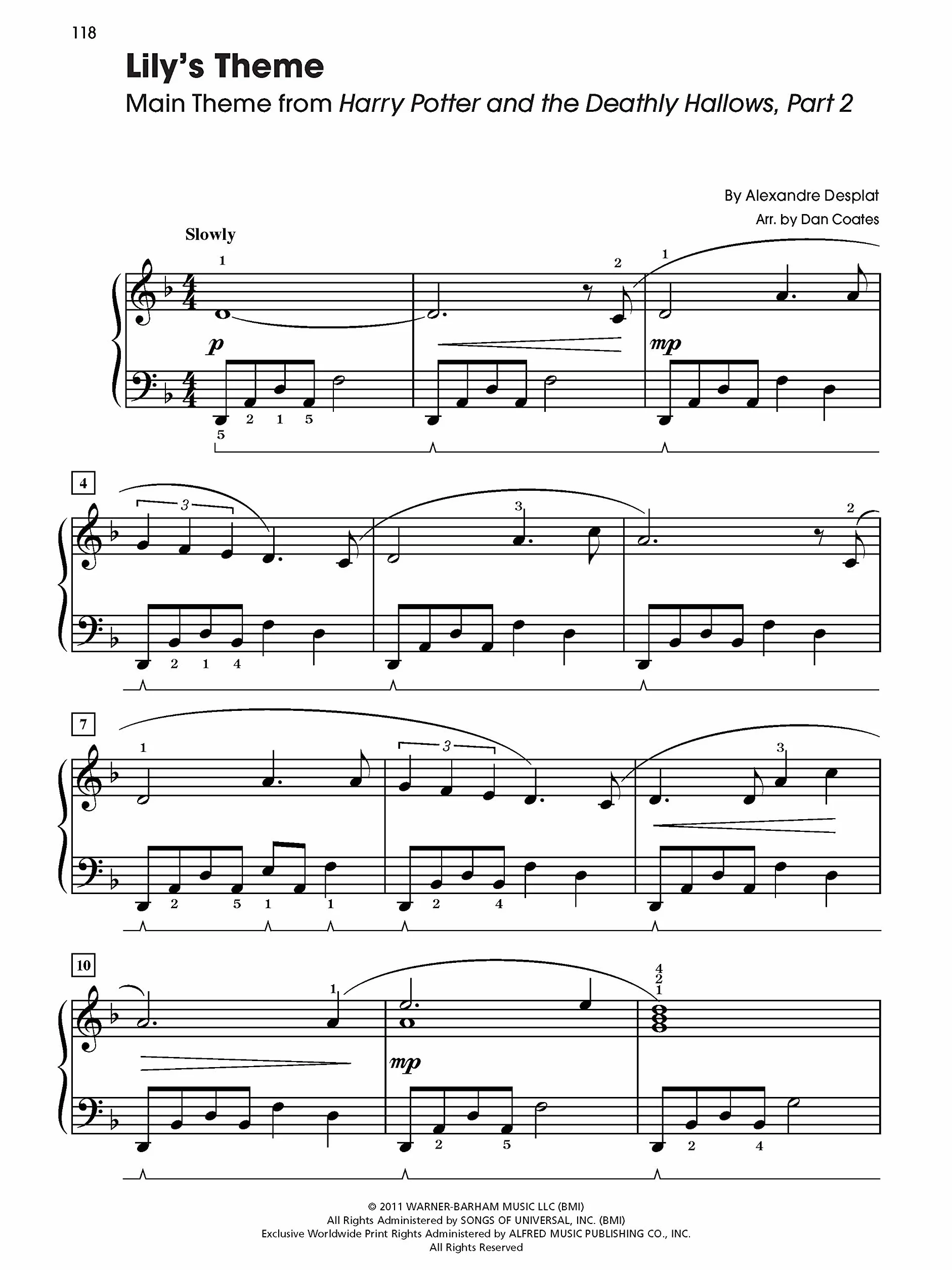 Harry potter sheet music from the complete film series easy piano book