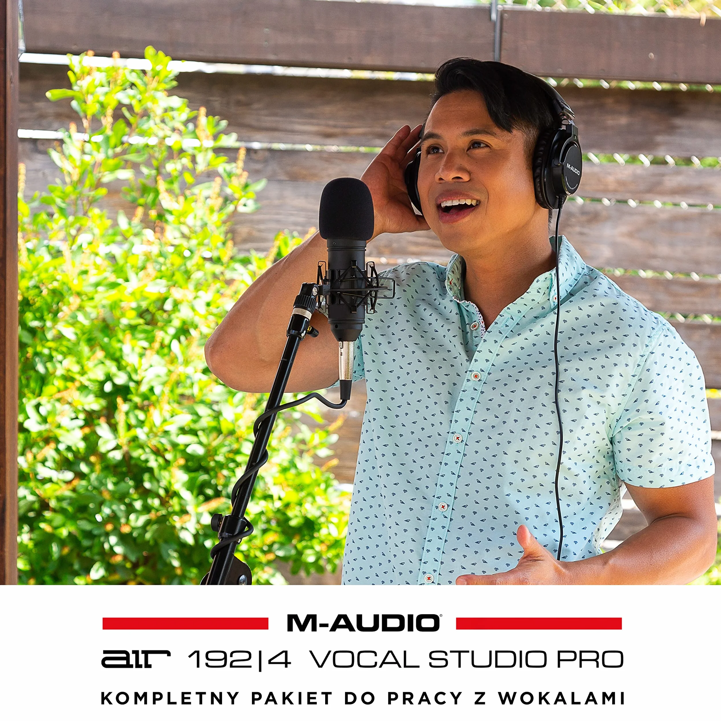 M-AUDIO AIR 192x4 Vocal Studio Pro – Interfejs audio USB z 2 wejściami i 2 wyjściami z mikrofonem pojemnościowym, uchwytem przeciwwstrząsowym, kablem XLR, słuchawkami i profesjonalnego oprogramowania