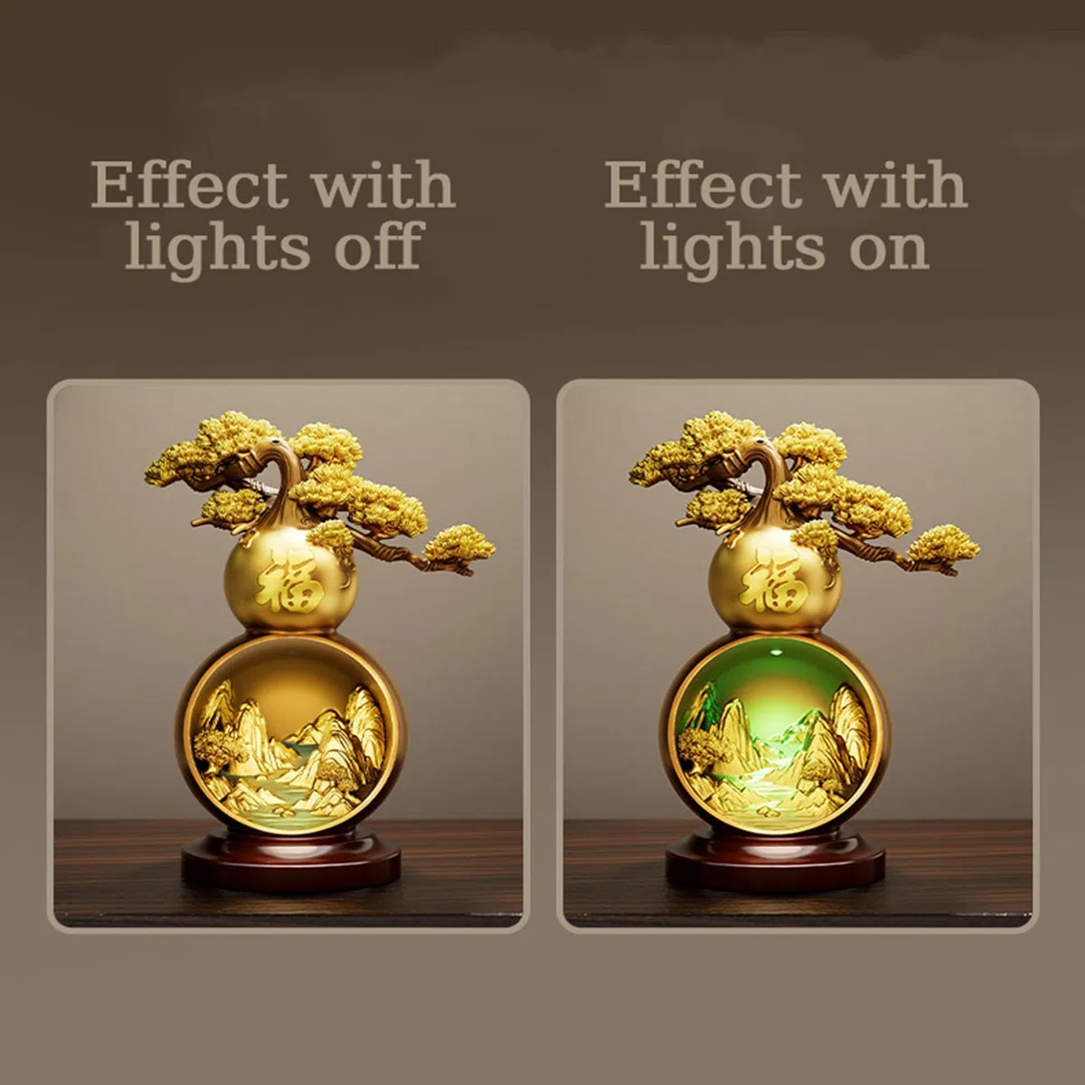 Feng Shui Bogactwo Wu Lou Hu Lu Tykwa Chińska Powodzenia na szczęście Fortuna Zdrowie Sukces Tykwa Kolekcjonerski Amulet Ozdoby dla przyjaciół Rodziny Kochankowie,Gold