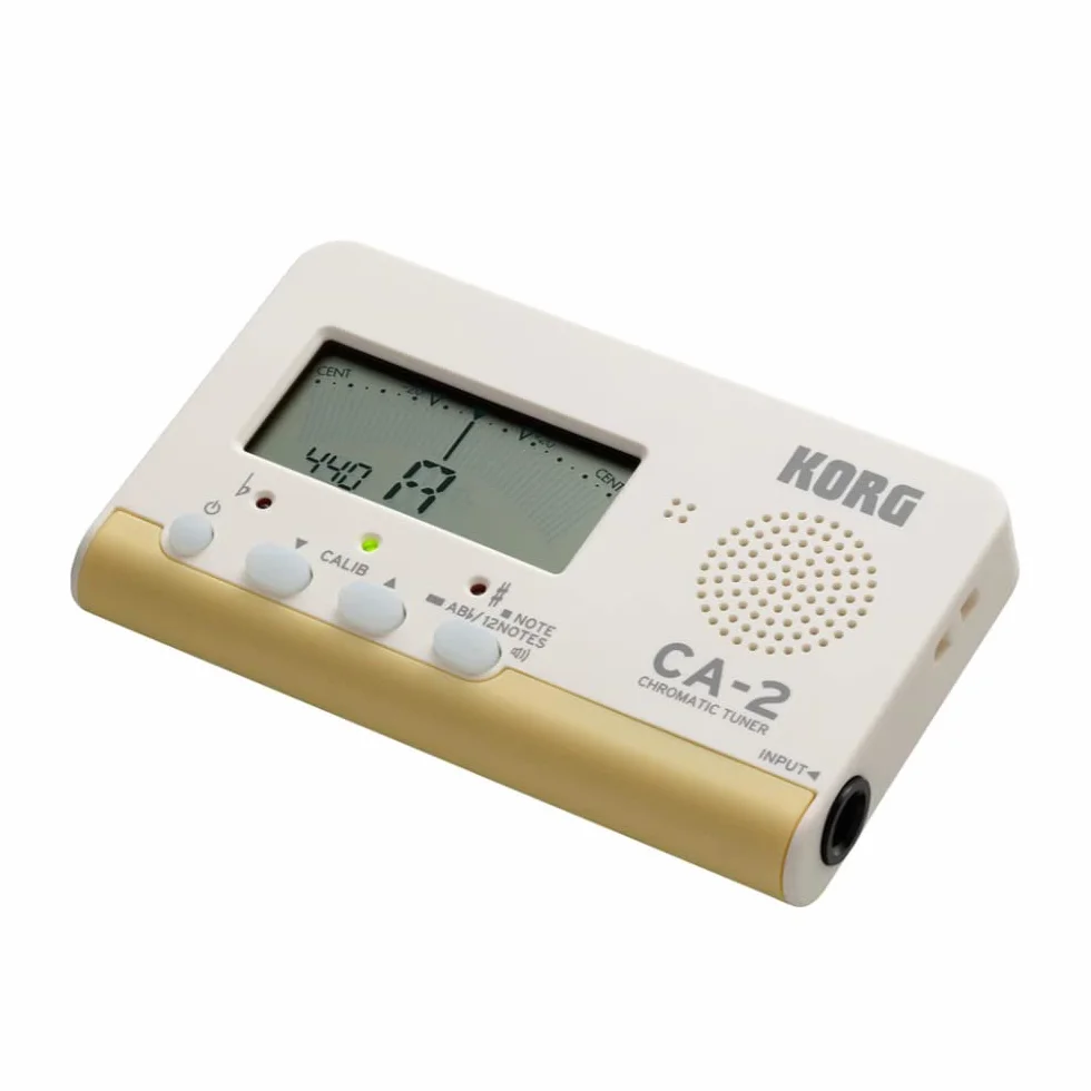 KORG CA-2 chromatyczny cyfrowy tuner do instrumentów strunnych, drewnianych i mosiężnych - biały