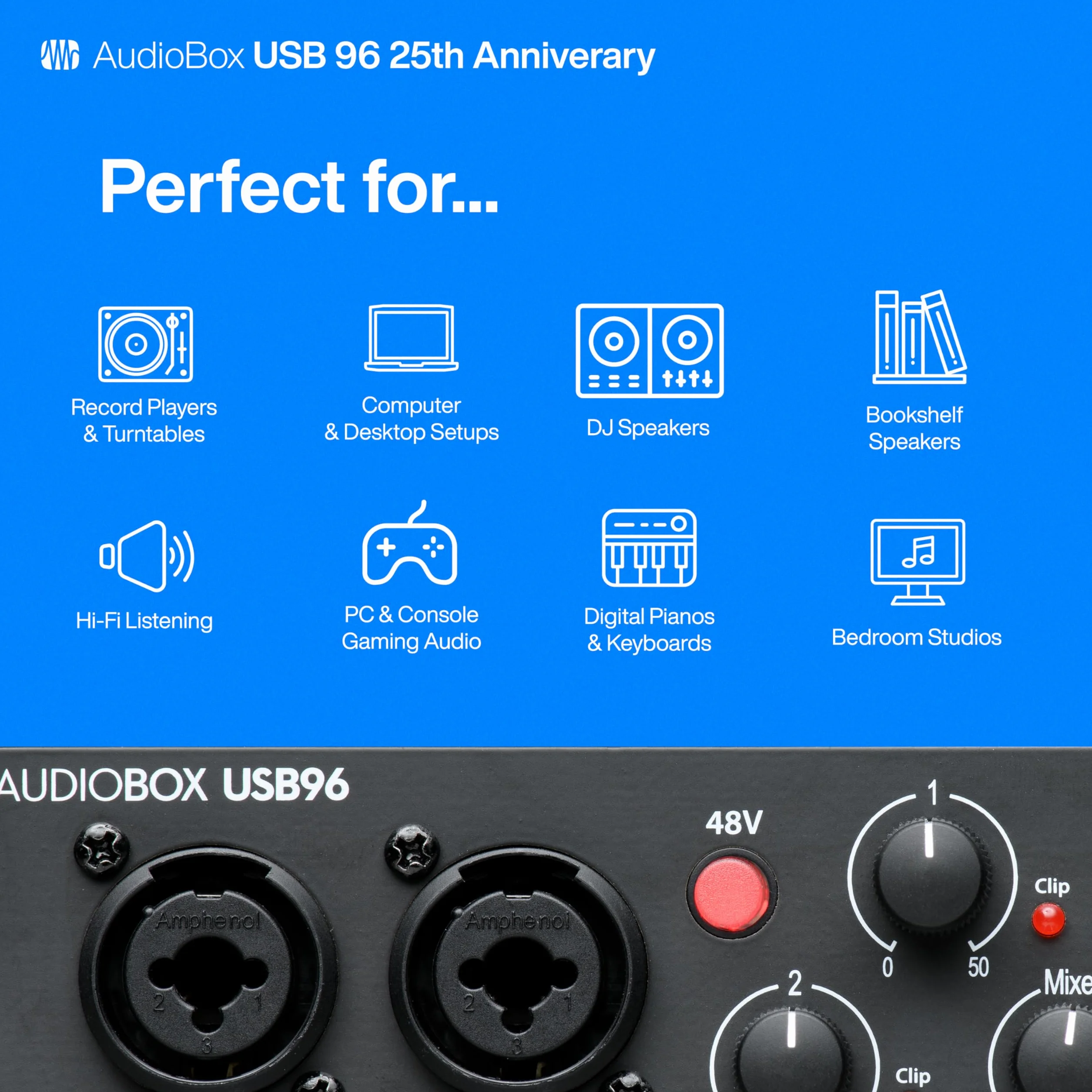 Presonus AUDIOBOX 96K 25TH Interfejs Audio, Czarny, 24 bitów / 96 kHz