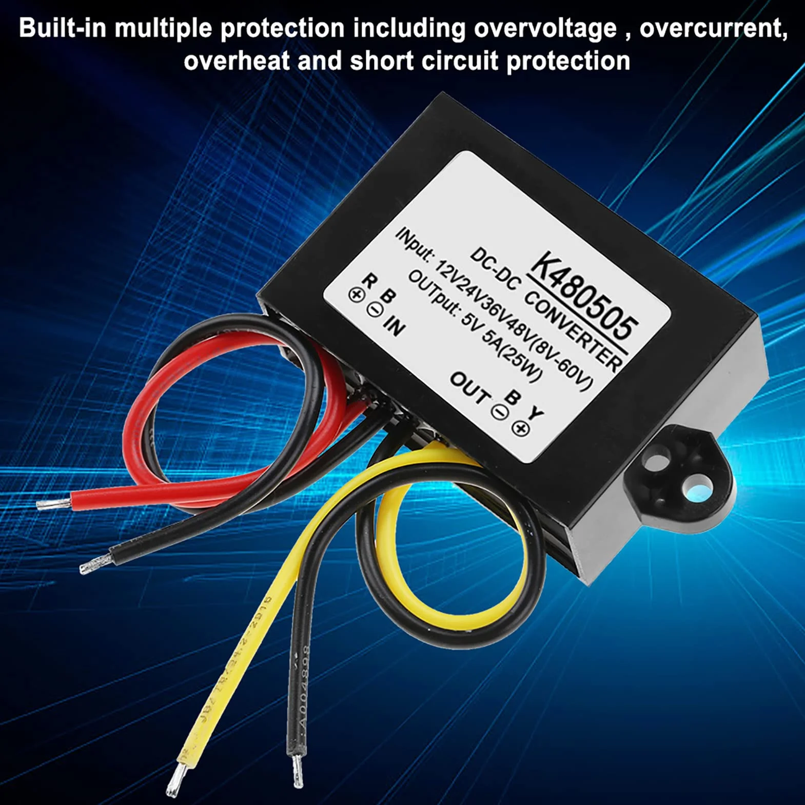 DC-DC zasilacz obniżający napięcie 12V/24V/36V/48V do 5V 5A zasilacz obniżający napięcie