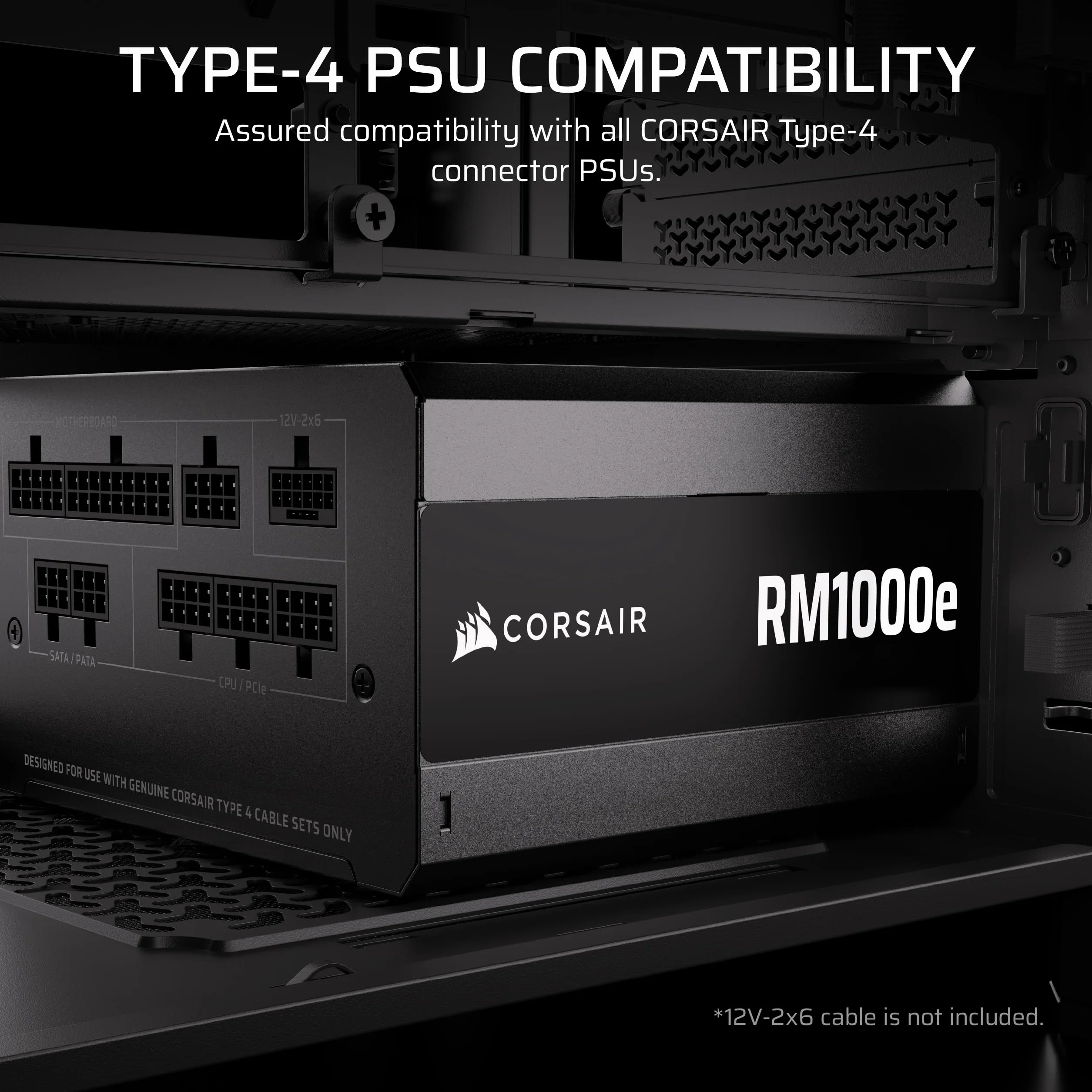 Corsair Elite Premium typ 4 pojedynczy kabel PSU z pojedynczą osłoną, niskoprofilowe grzebienie kablowe, potrójny rękaw paracord, kompatybilne zasilacze typu 4 - czarny