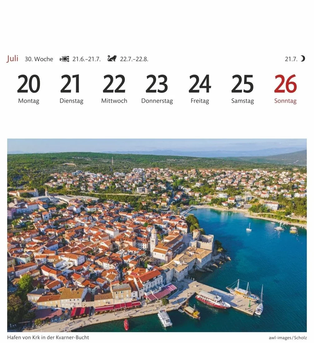 Kroatien Sehnsuchtskalender 2026 - Wochenkalender mit 53 Postkarten: Malerische Orte und die schönsten Landschaften Kroatiens im ... Reise-Kalender zum Aufstellen oder Aufhängen