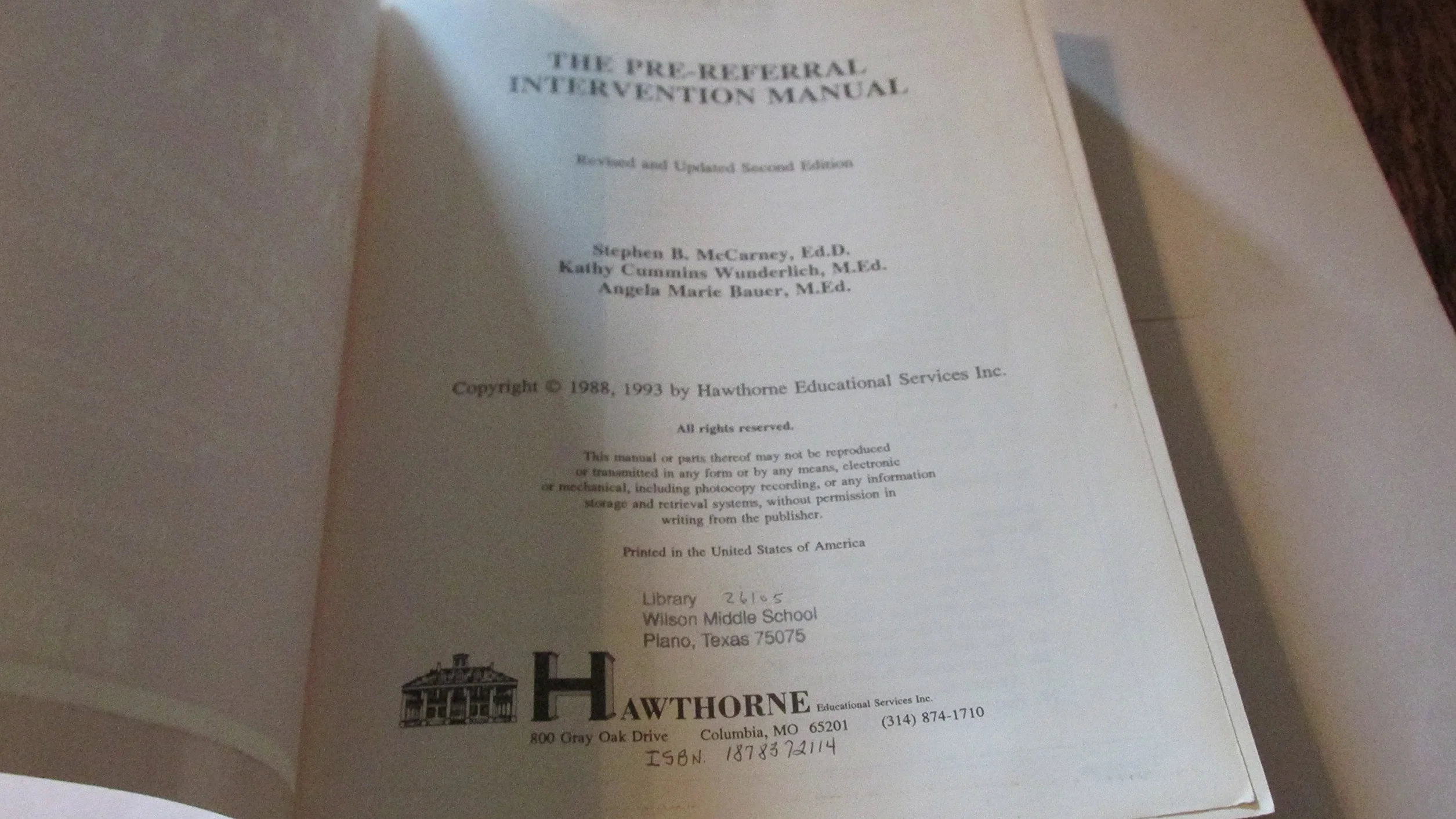 Pre-Referral Intervention Manual