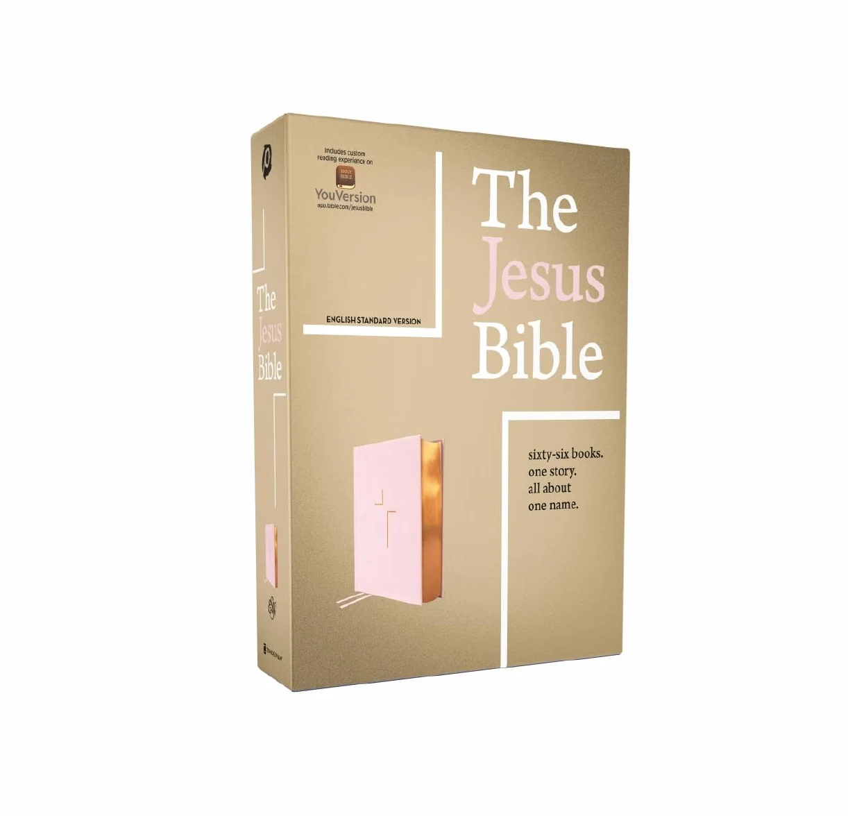 The Jesus Bible, ESV Edition, Leathersoft Over Board, Pink: Sixty-Six Books. One Story. All About One Name.