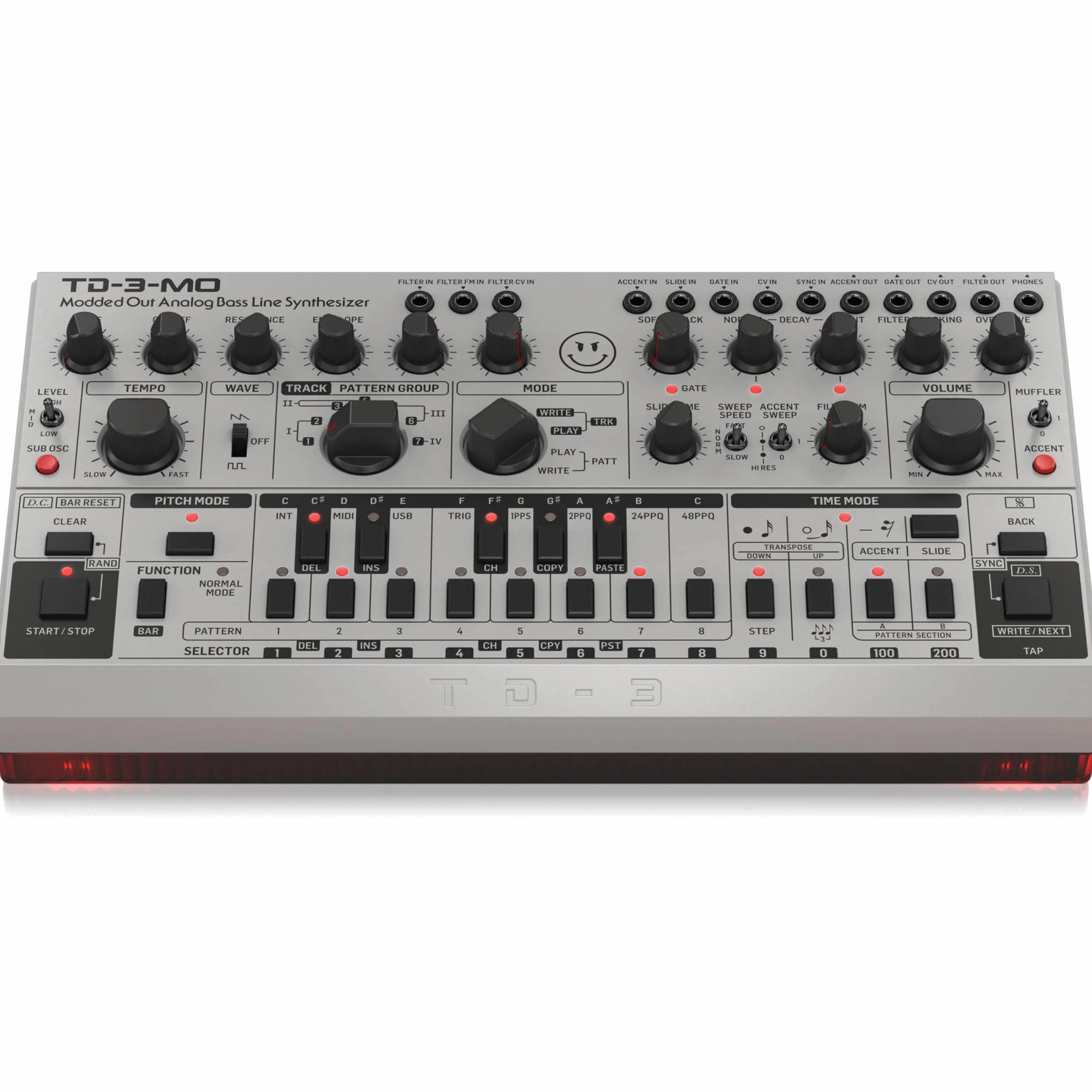 Behringer TD-3-MO-SR Desktop Synthesizer – “Modded Out” Analog Bass Line Synthesizer (Silver Color) – for Synthesizer Musicians